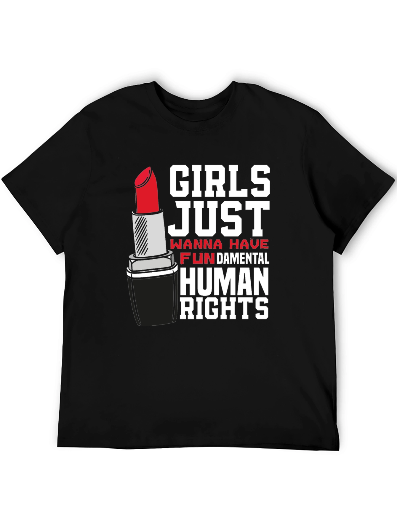 Feminist Rights T-Shirt Lipstick Design