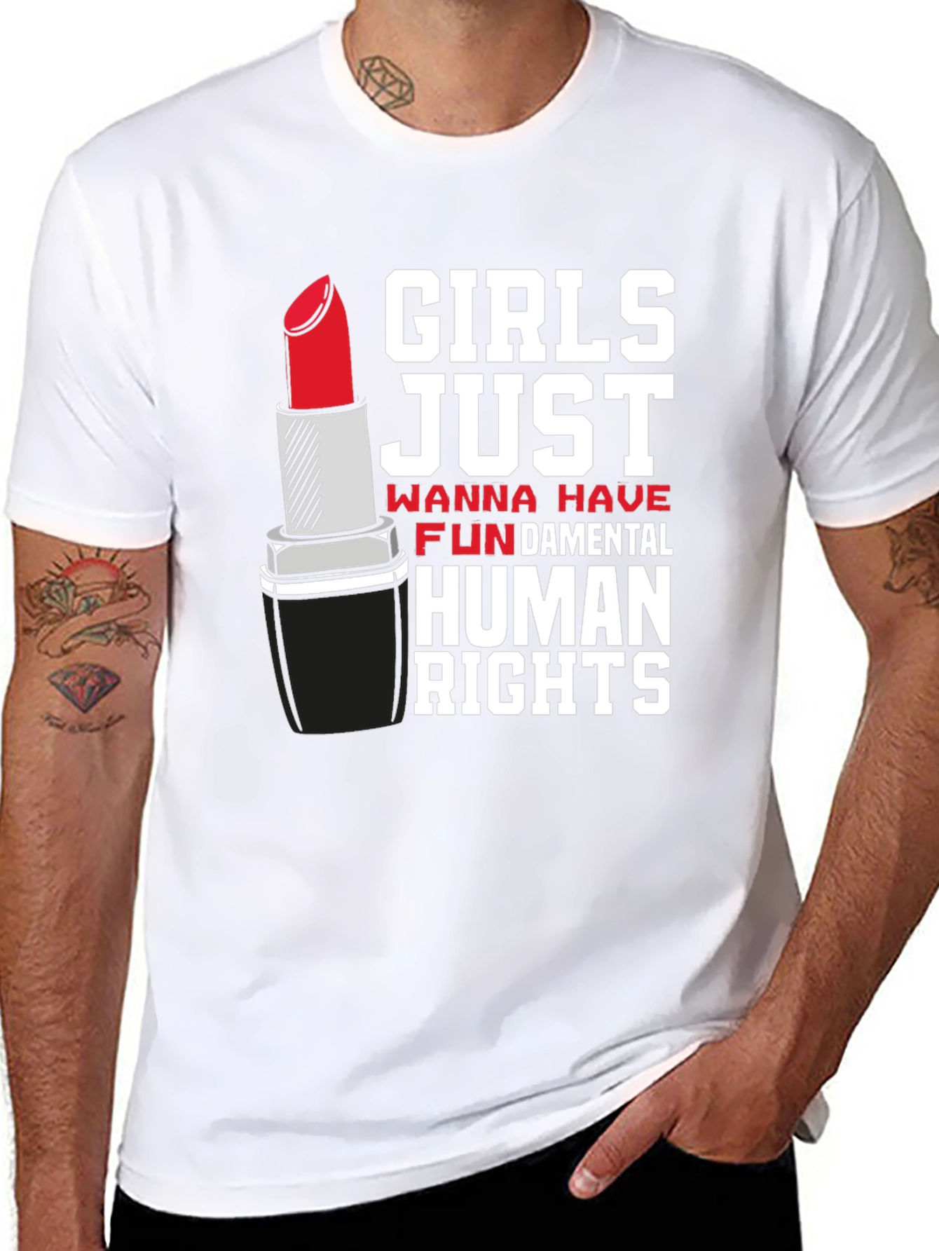 Feminist Rights T-Shirt Lipstick Design