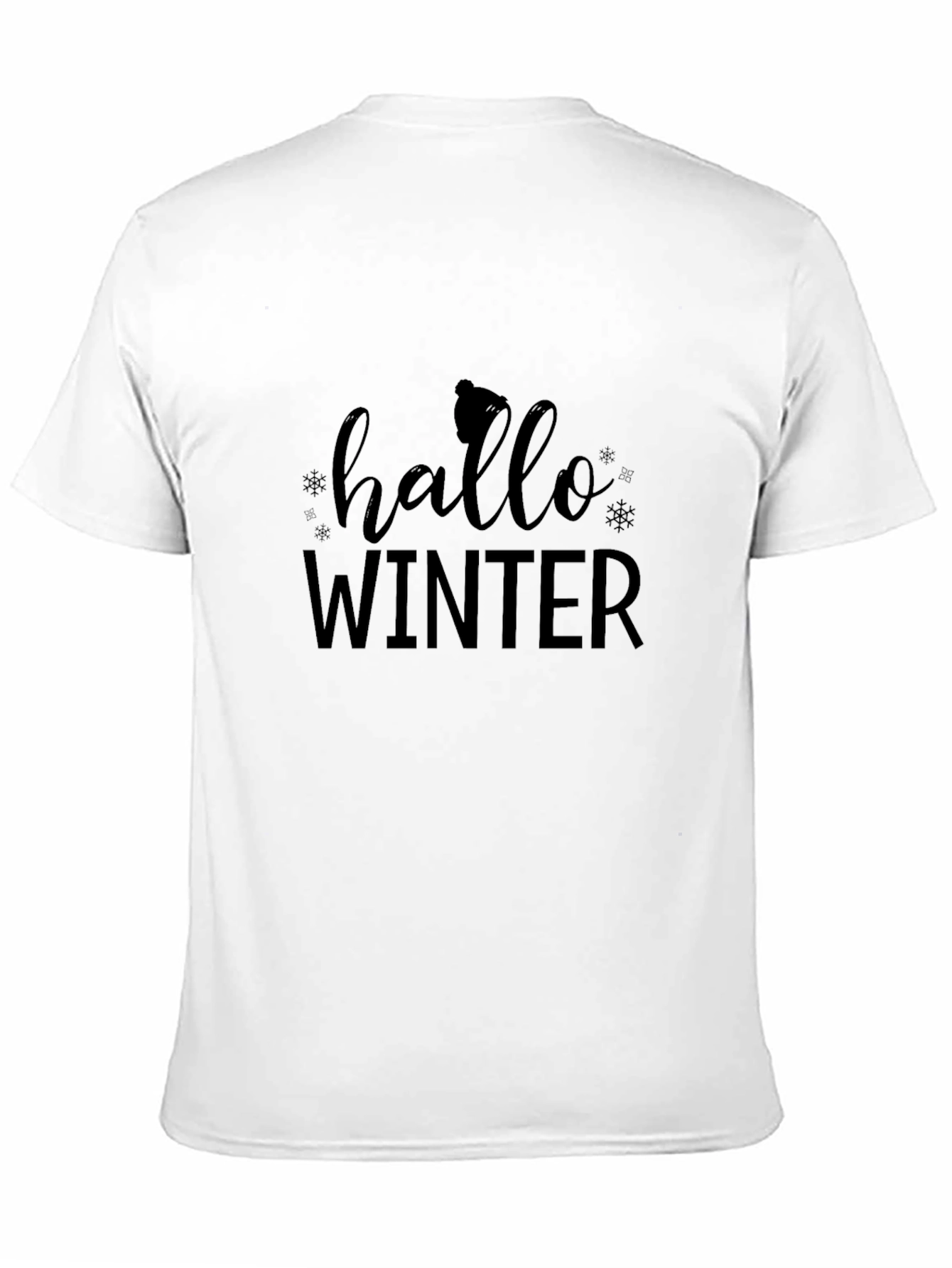 Hello Winter Black Graphic T-Shirt