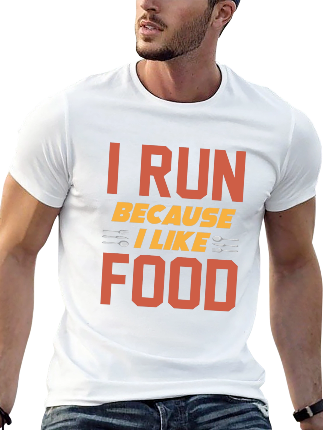 I Run Because I Like Food Graphic Tee