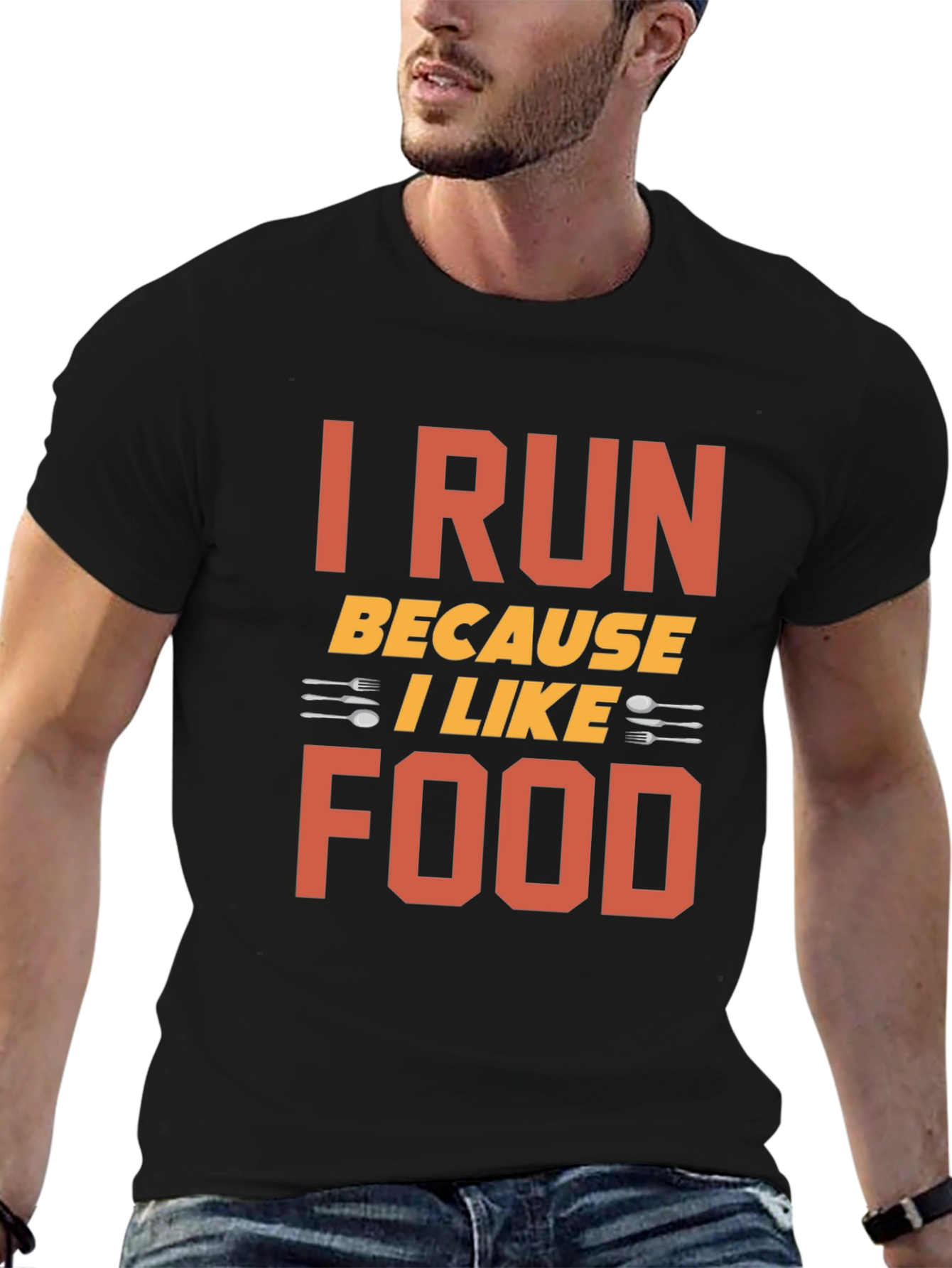 I Run Because I Like Food Graphic Tee