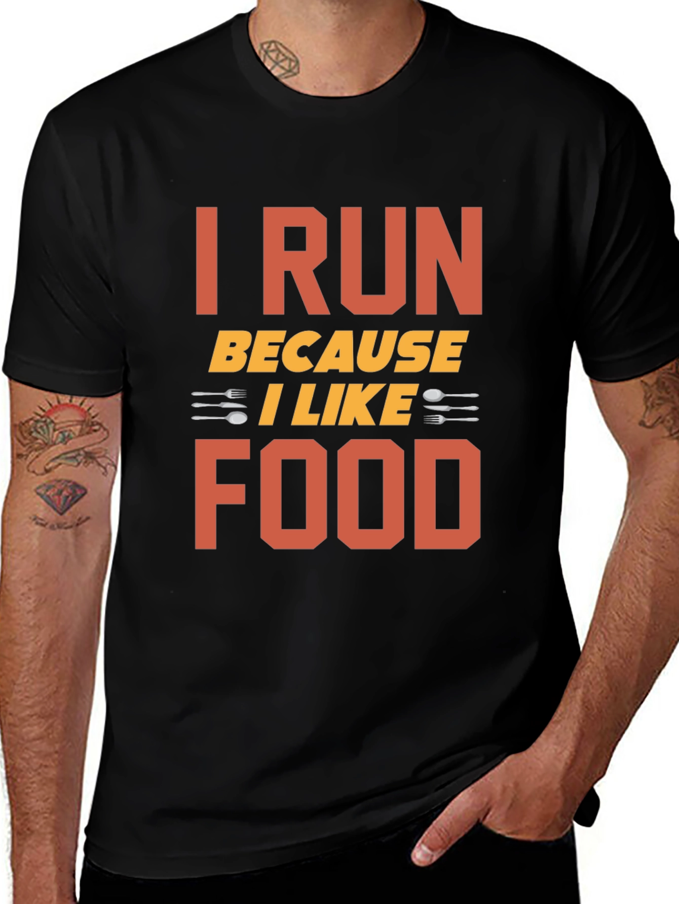 I Run Because I Like Food Graphic Tee