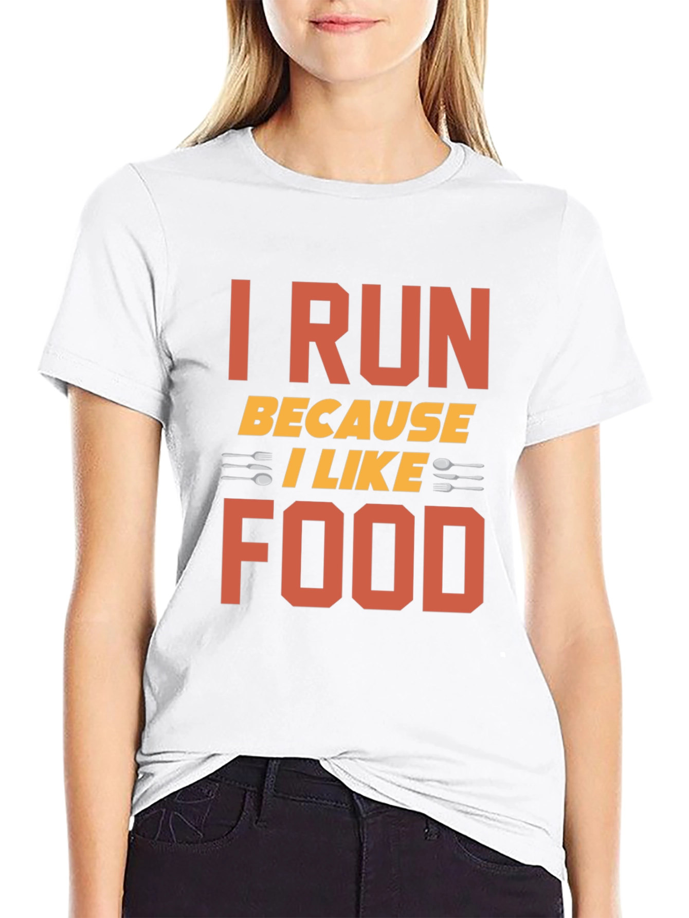 I Run Because I Like Food Graphic Tee