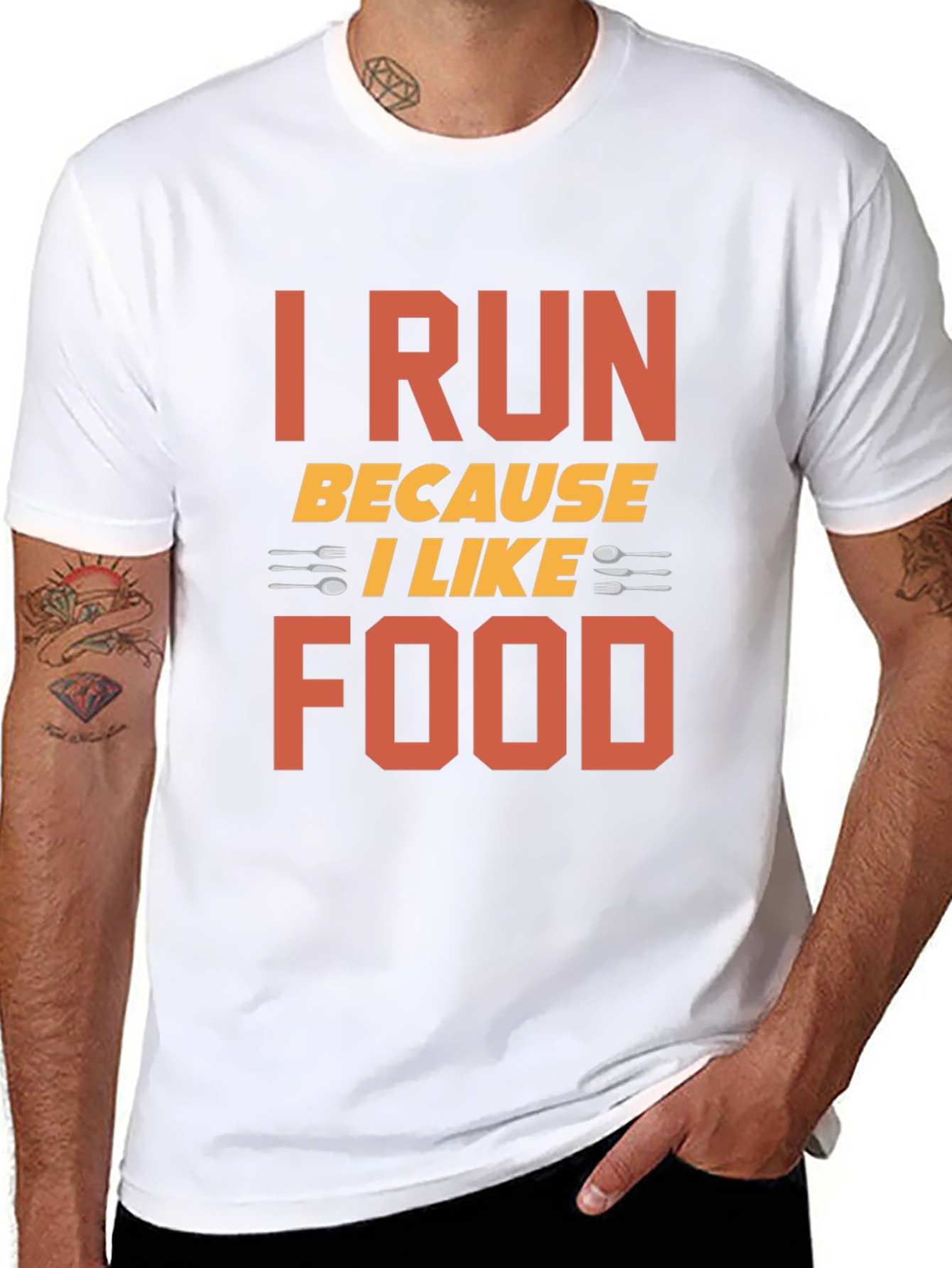 I Run Because I Like Food Graphic Tee