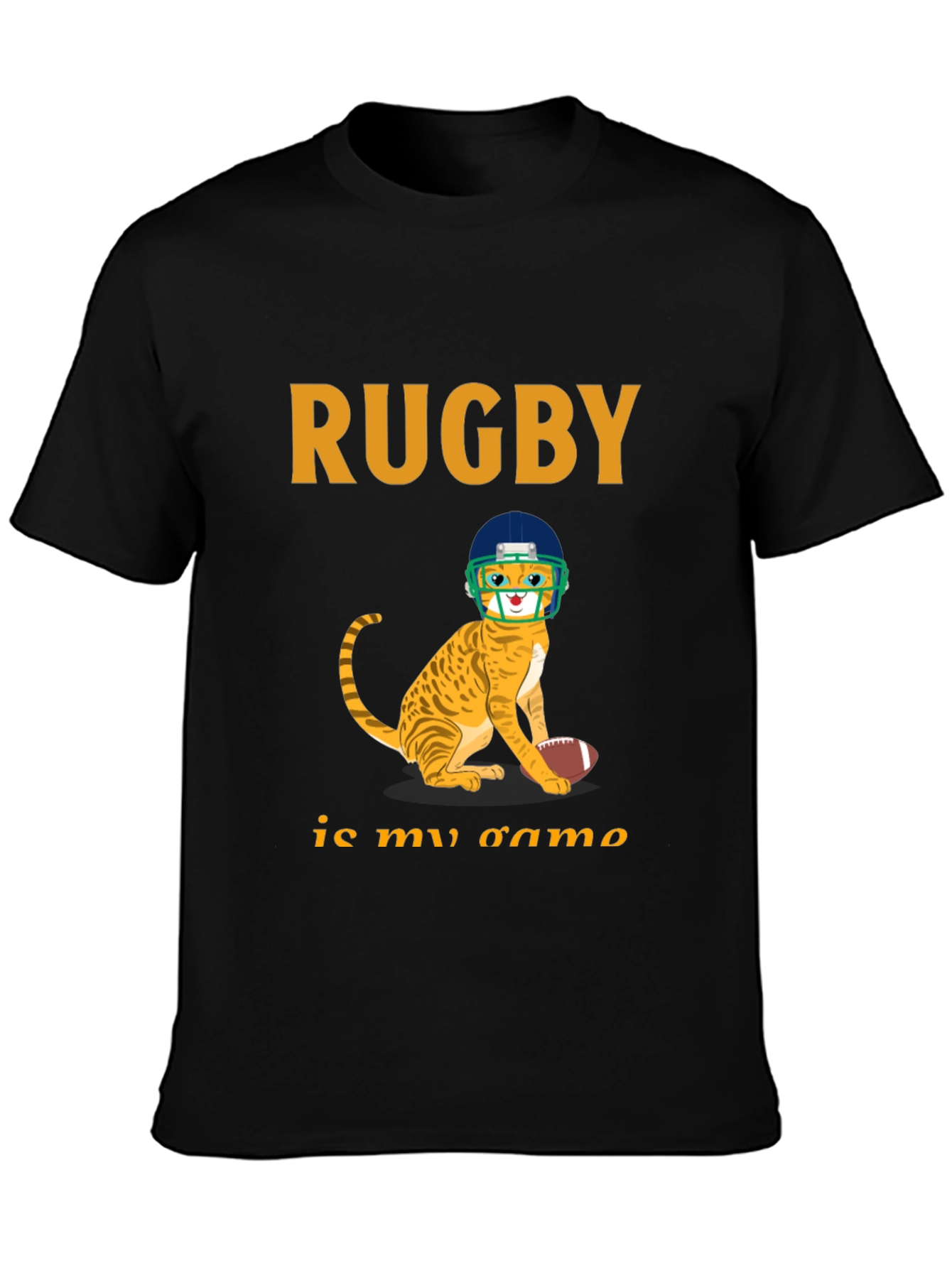 Rugby Cat Graphic T-Shirt