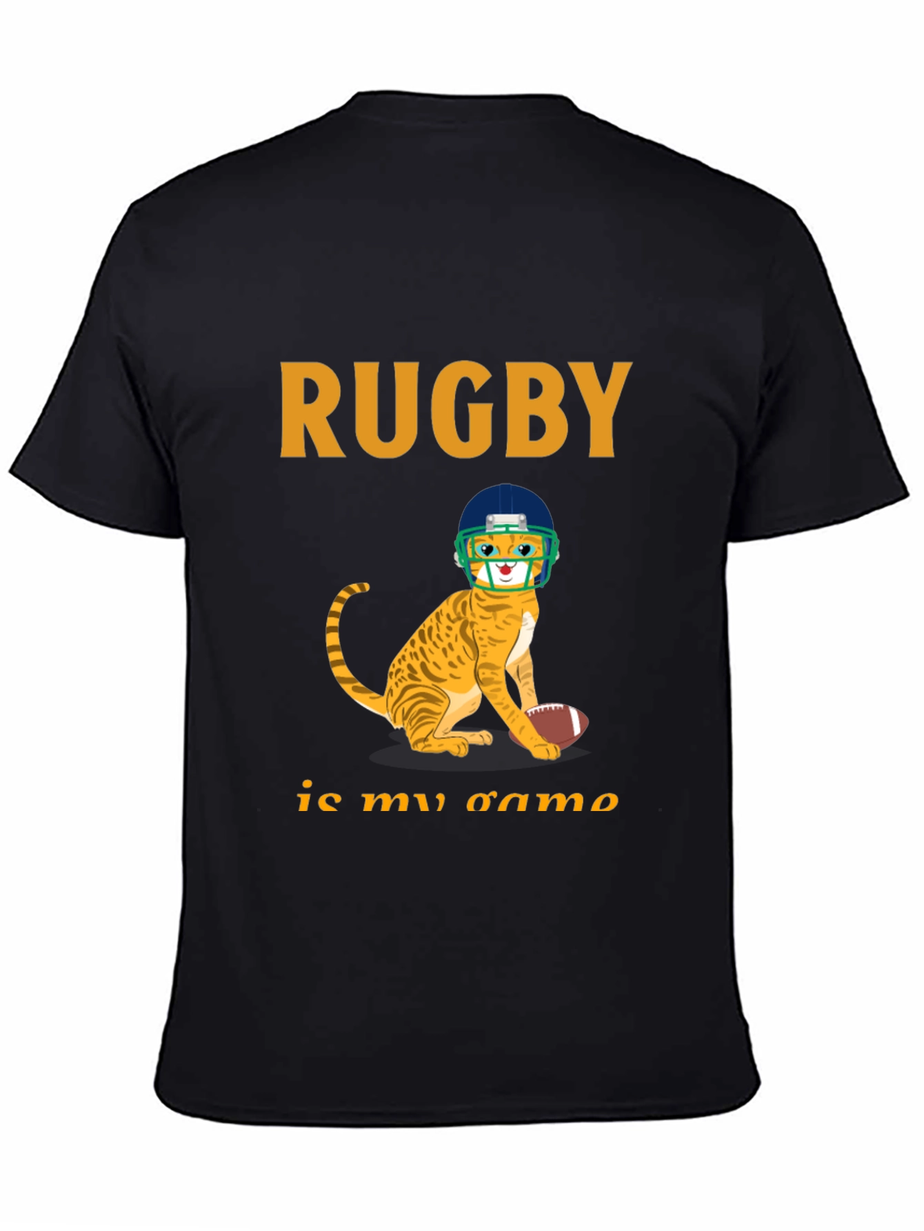 Rugby Cat Graphic T-Shirt