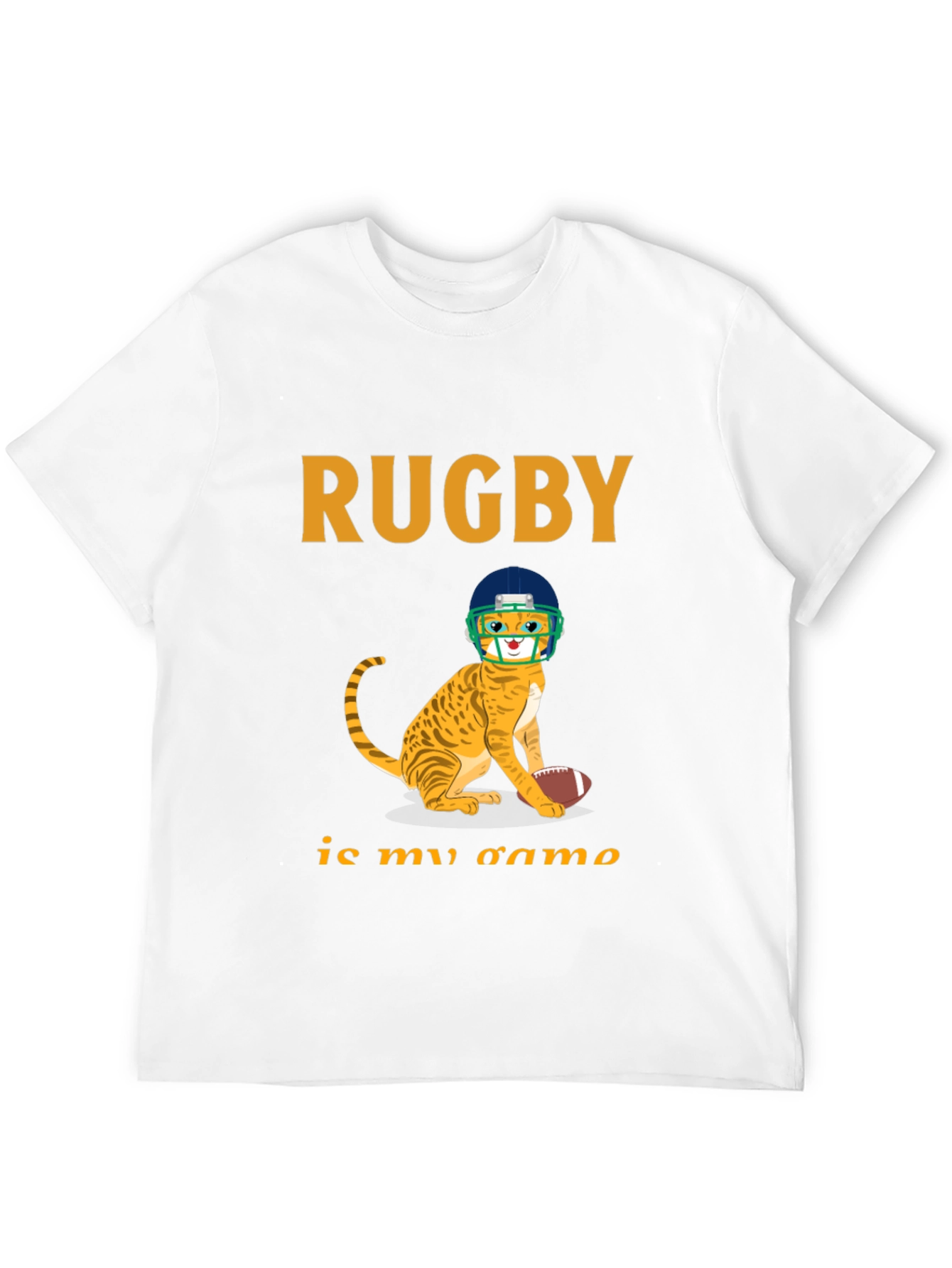 Rugby Cat Graphic T-Shirt