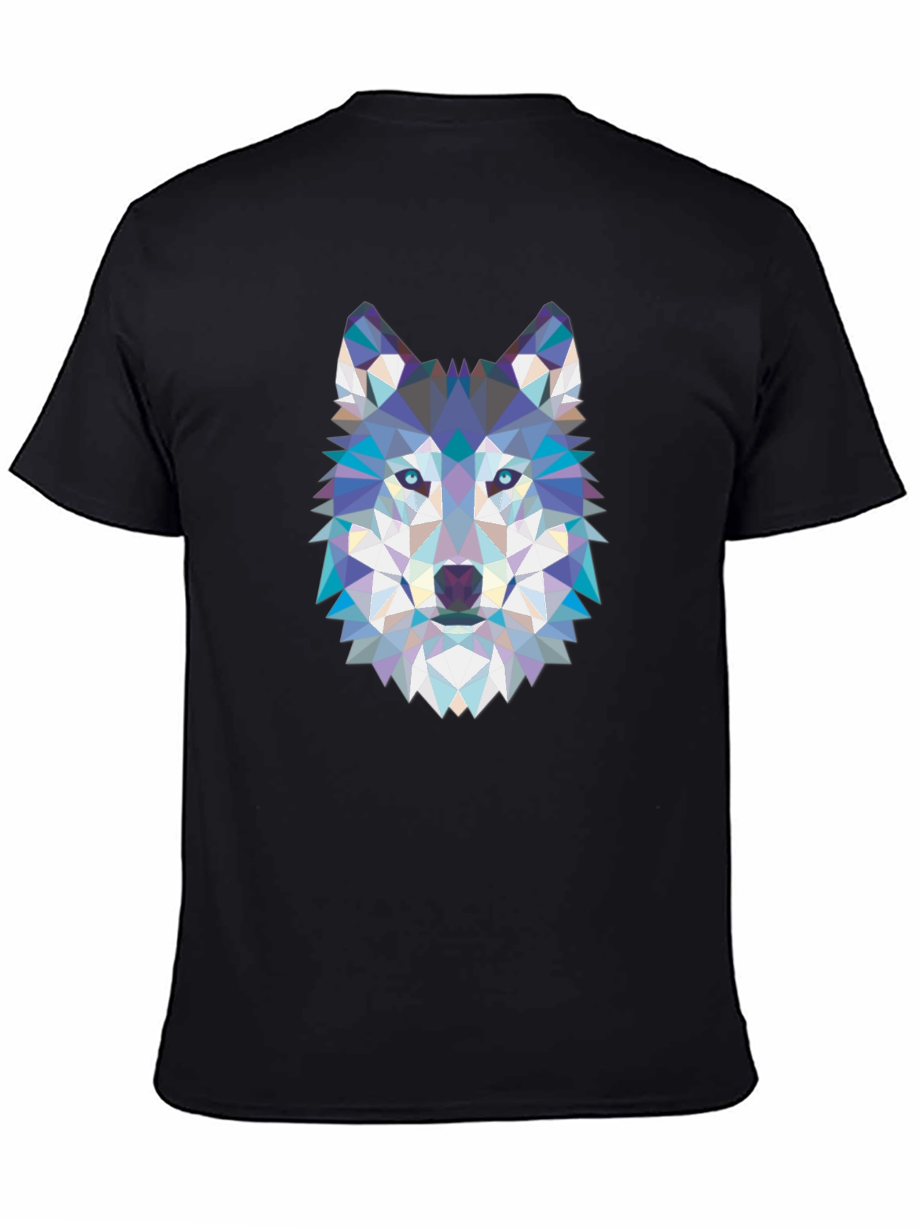 Geometric Wolf Graphic Tee - Cool Abstract Design