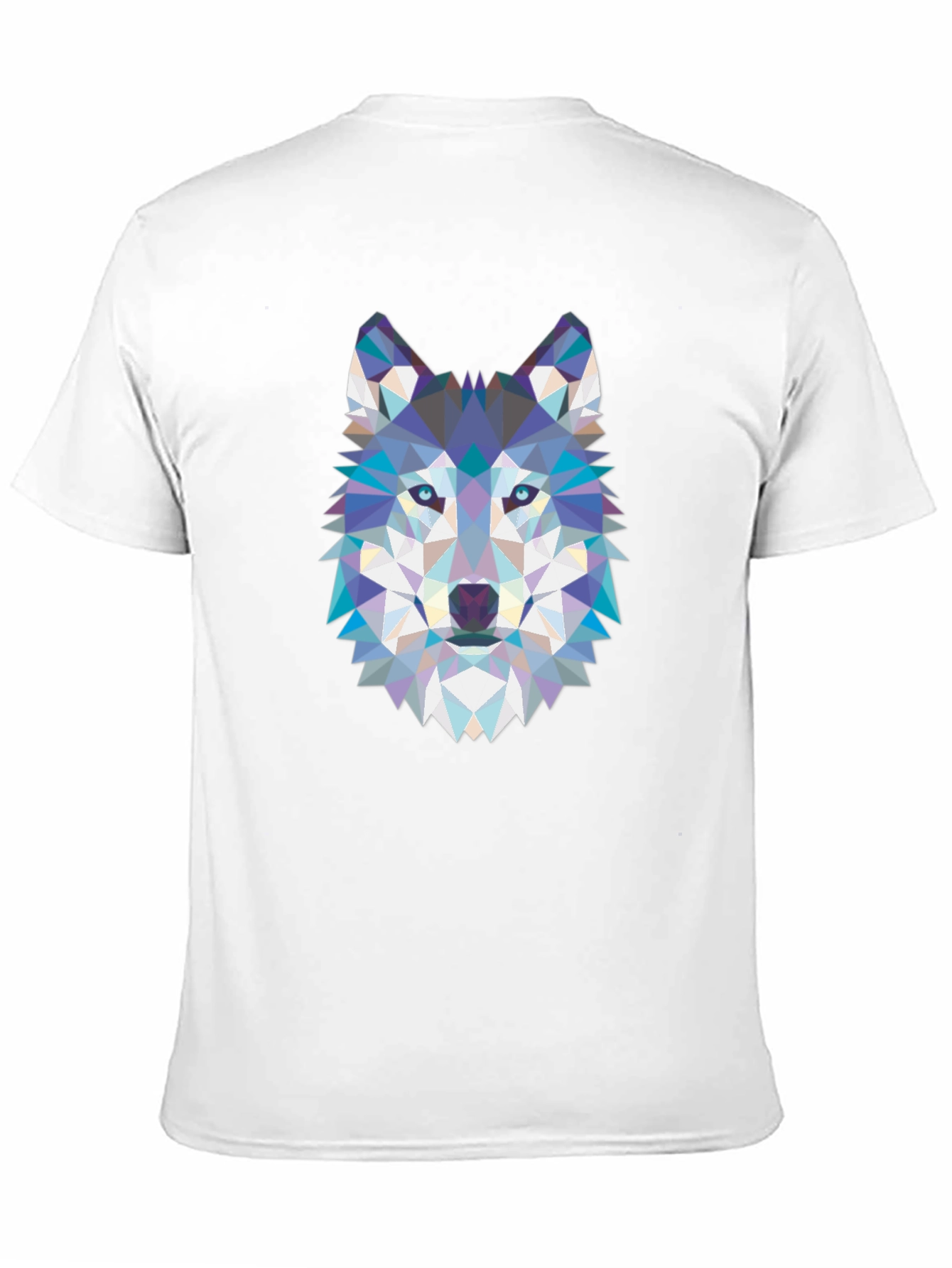Geometric Wolf Graphic Tee - Cool Abstract Design