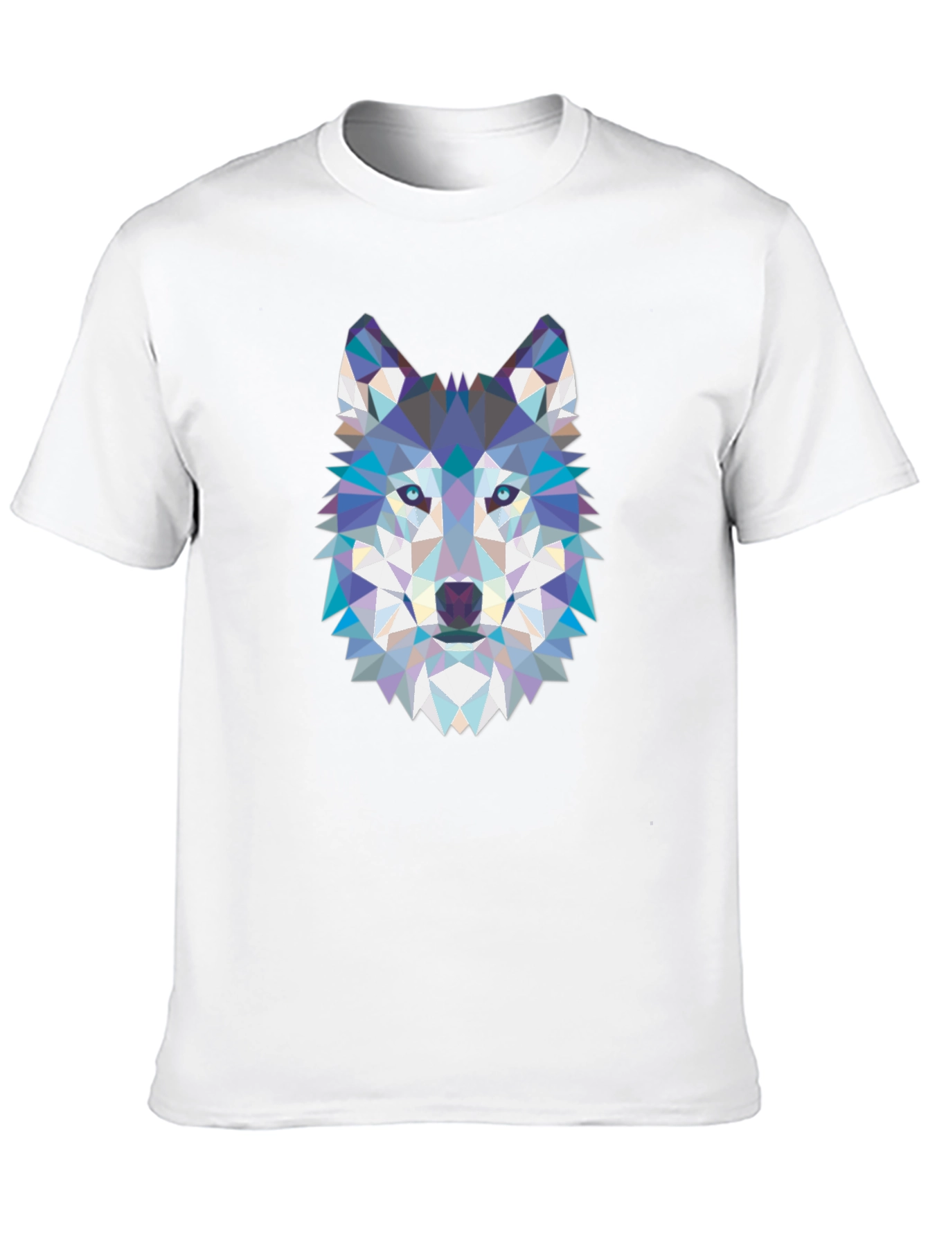 Geometric Wolf Graphic Tee - Cool Abstract Design
