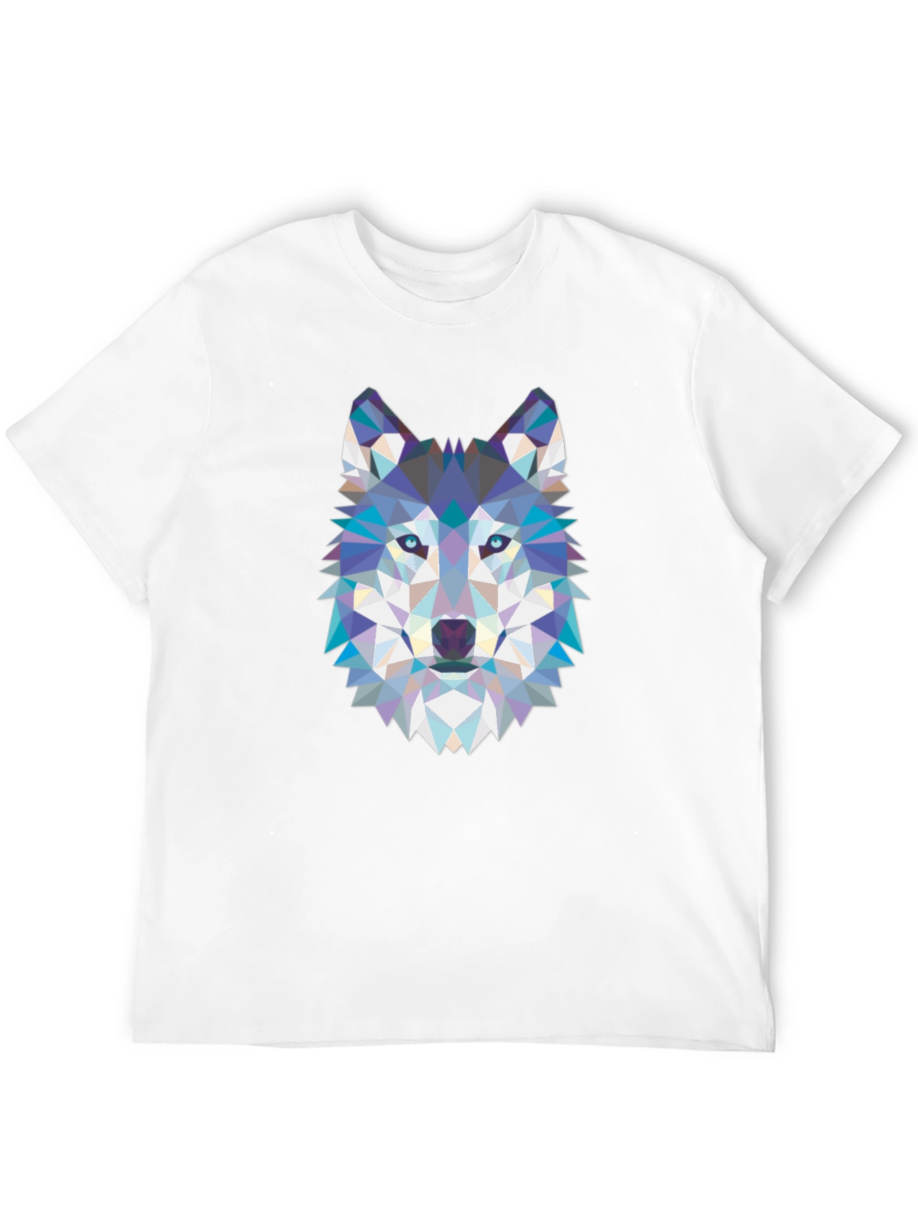 Geometric Wolf Graphic Tee - Cool Abstract Design