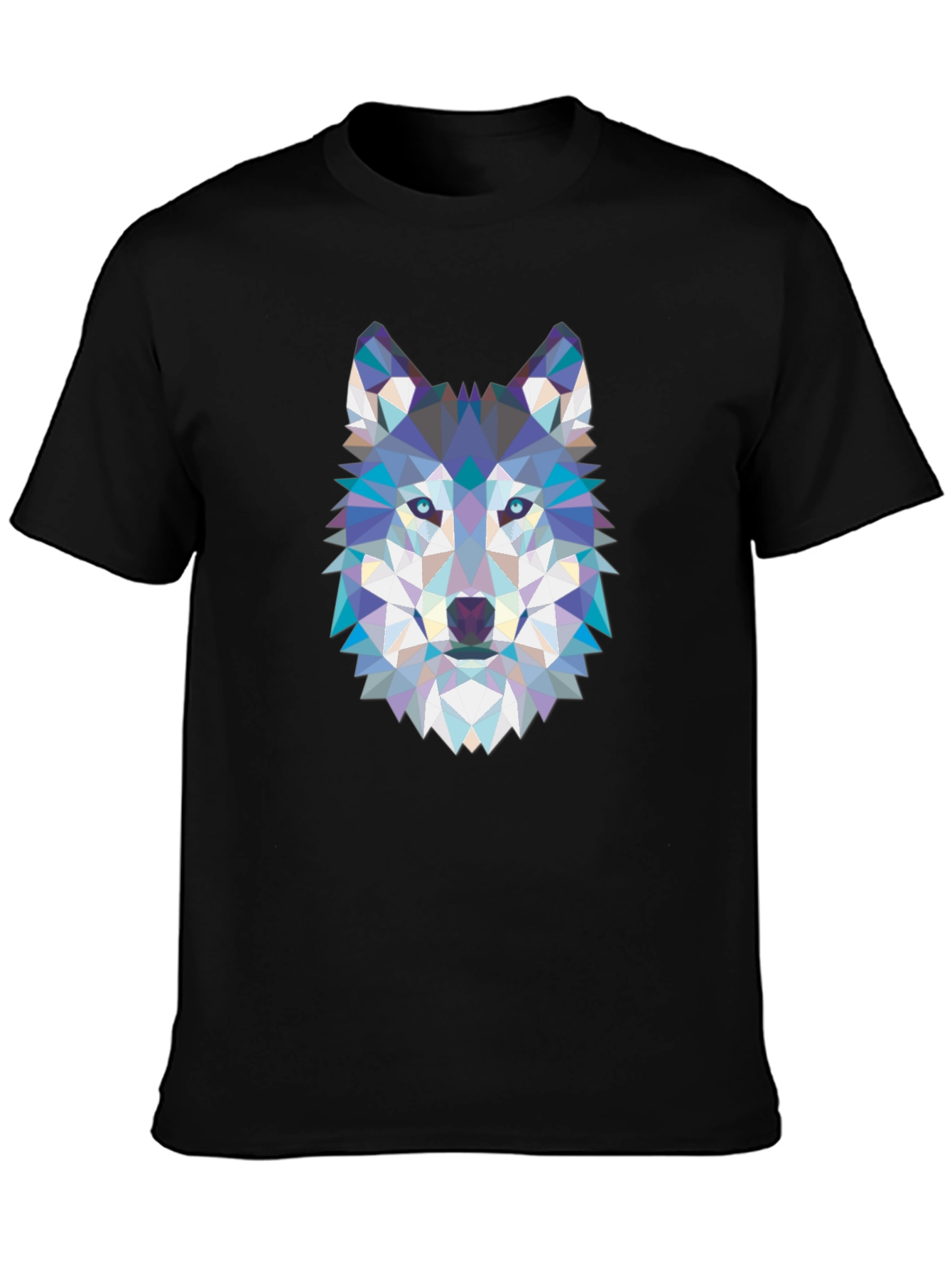 Geometric Wolf Graphic Tee - Cool Abstract Design