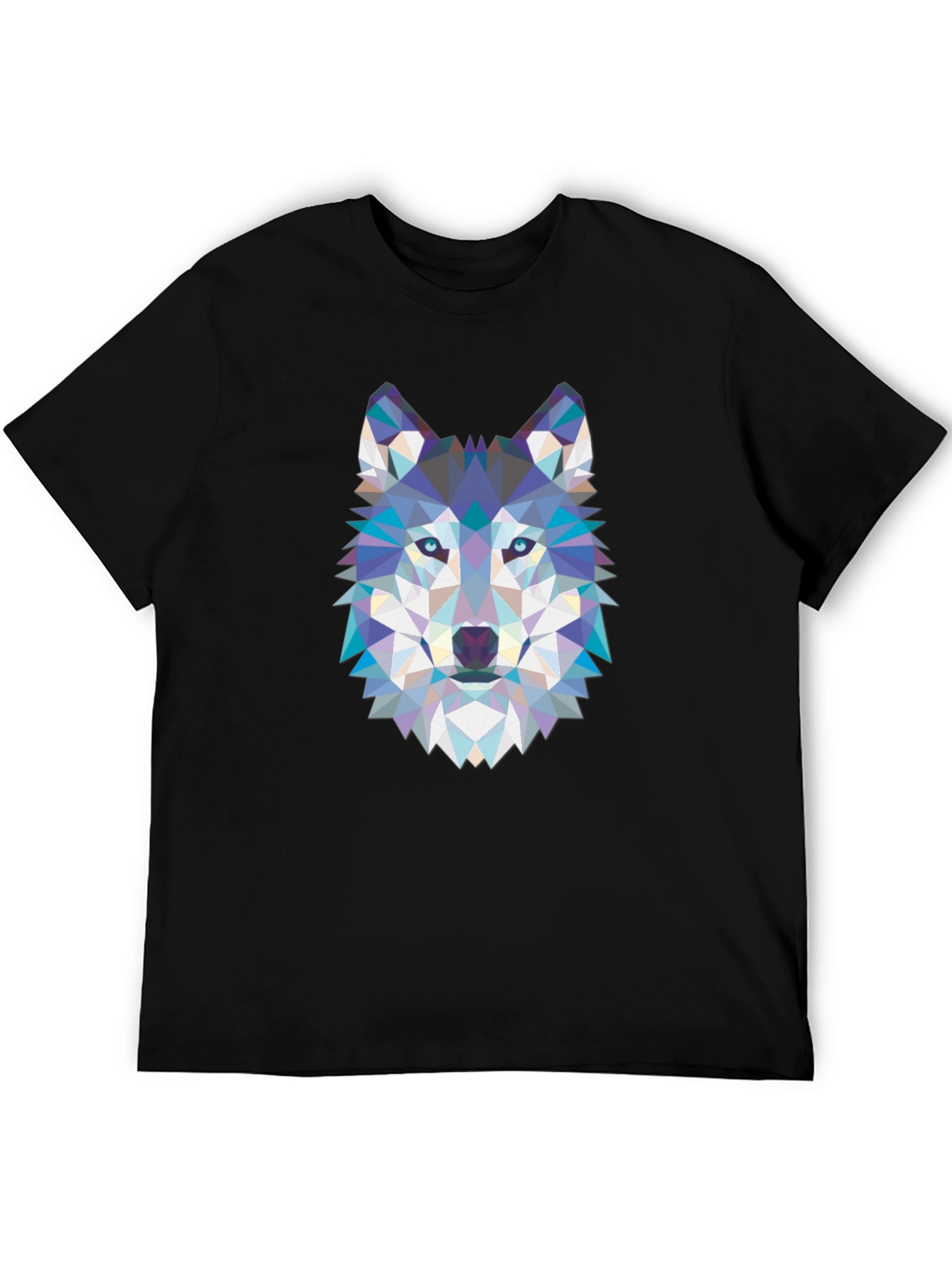 Geometric Wolf Graphic Tee - Cool Abstract Design