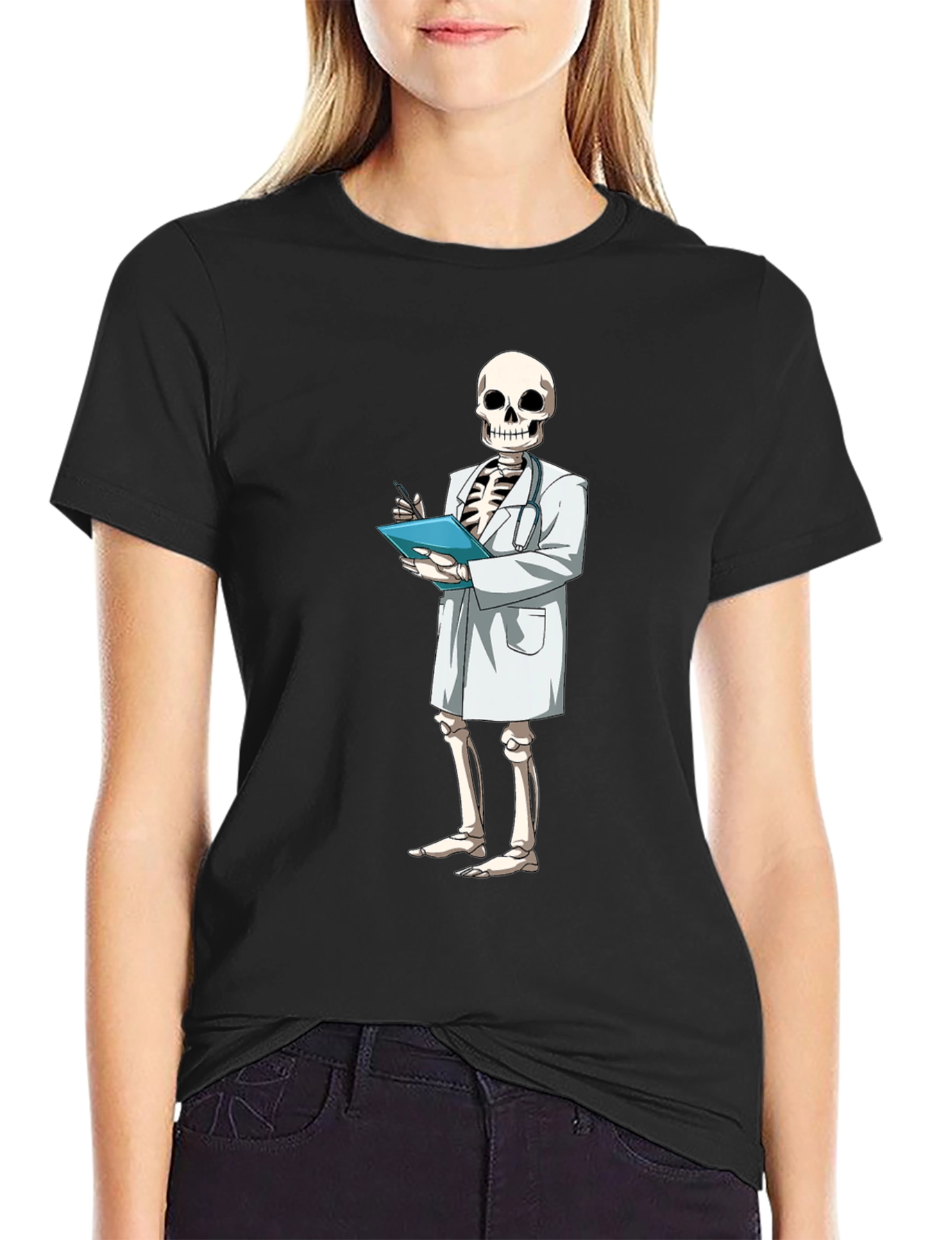 Skeleton Doctor Graphic Tee - Medical Humor