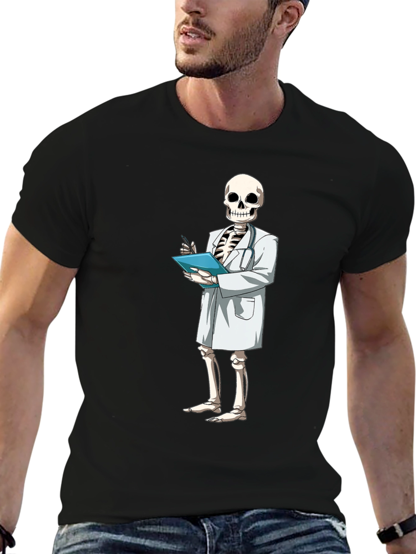 Skeleton Doctor Graphic Tee - Medical Humor