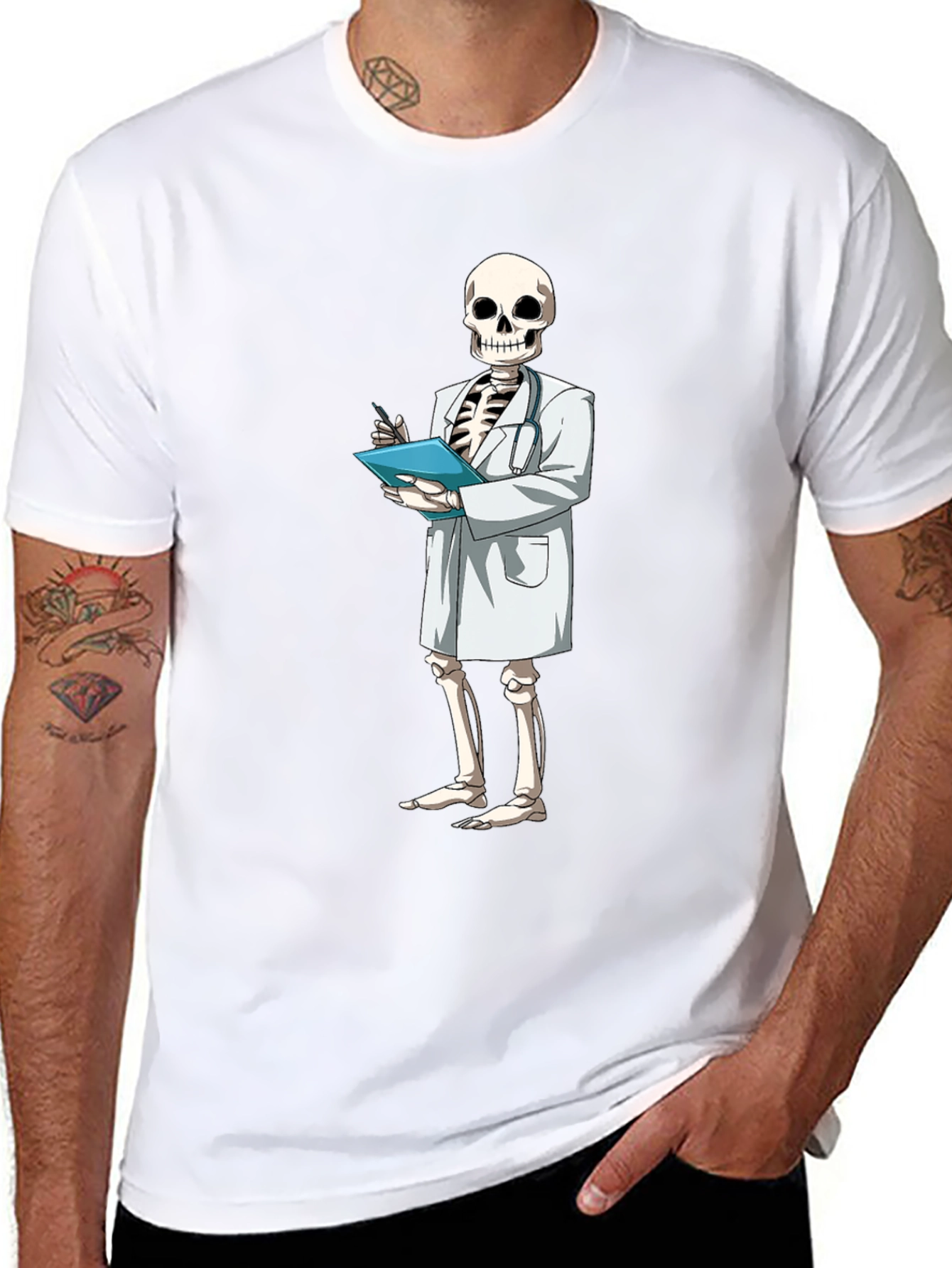 Skeleton Doctor Graphic Tee - Medical Humor