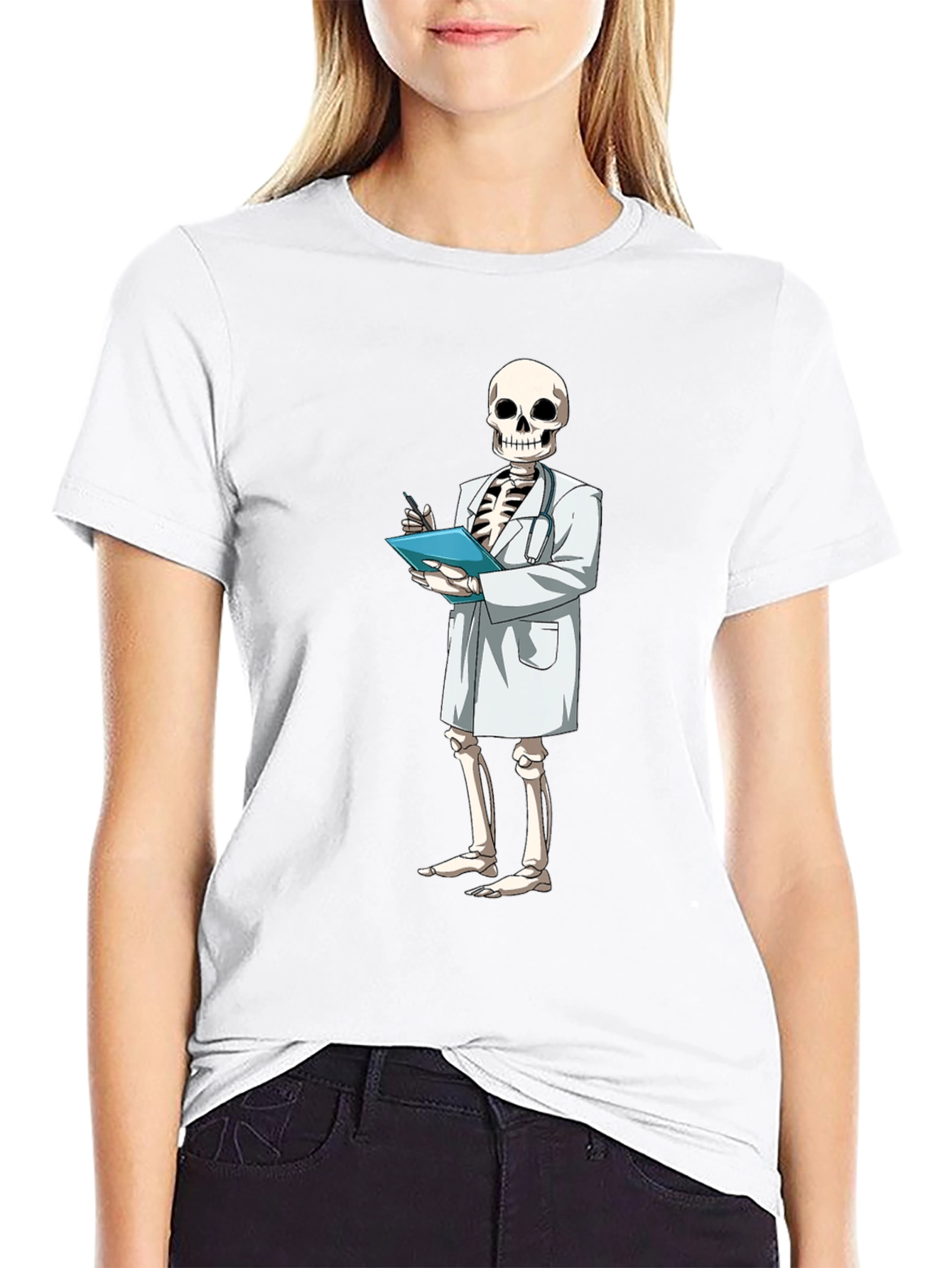 Skeleton Doctor Graphic Tee - Medical Humor