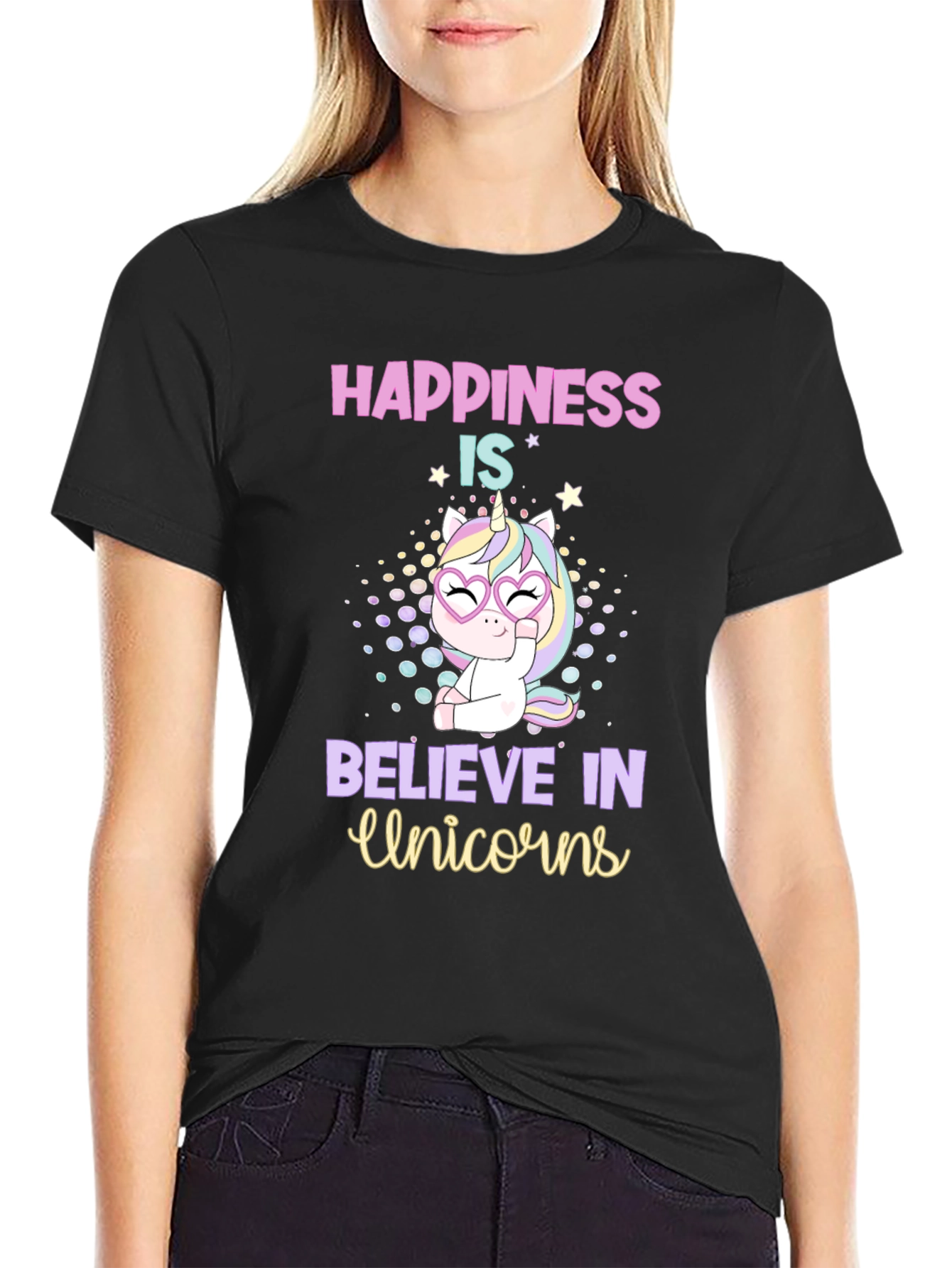 Happiness is Believe in Unicorns T-Shirt