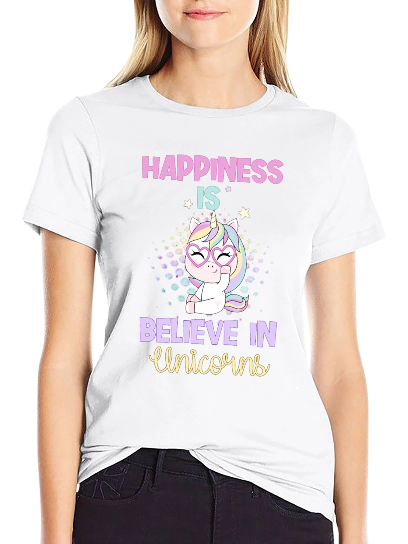 Happiness is Believe in Unicorns T-Shirt