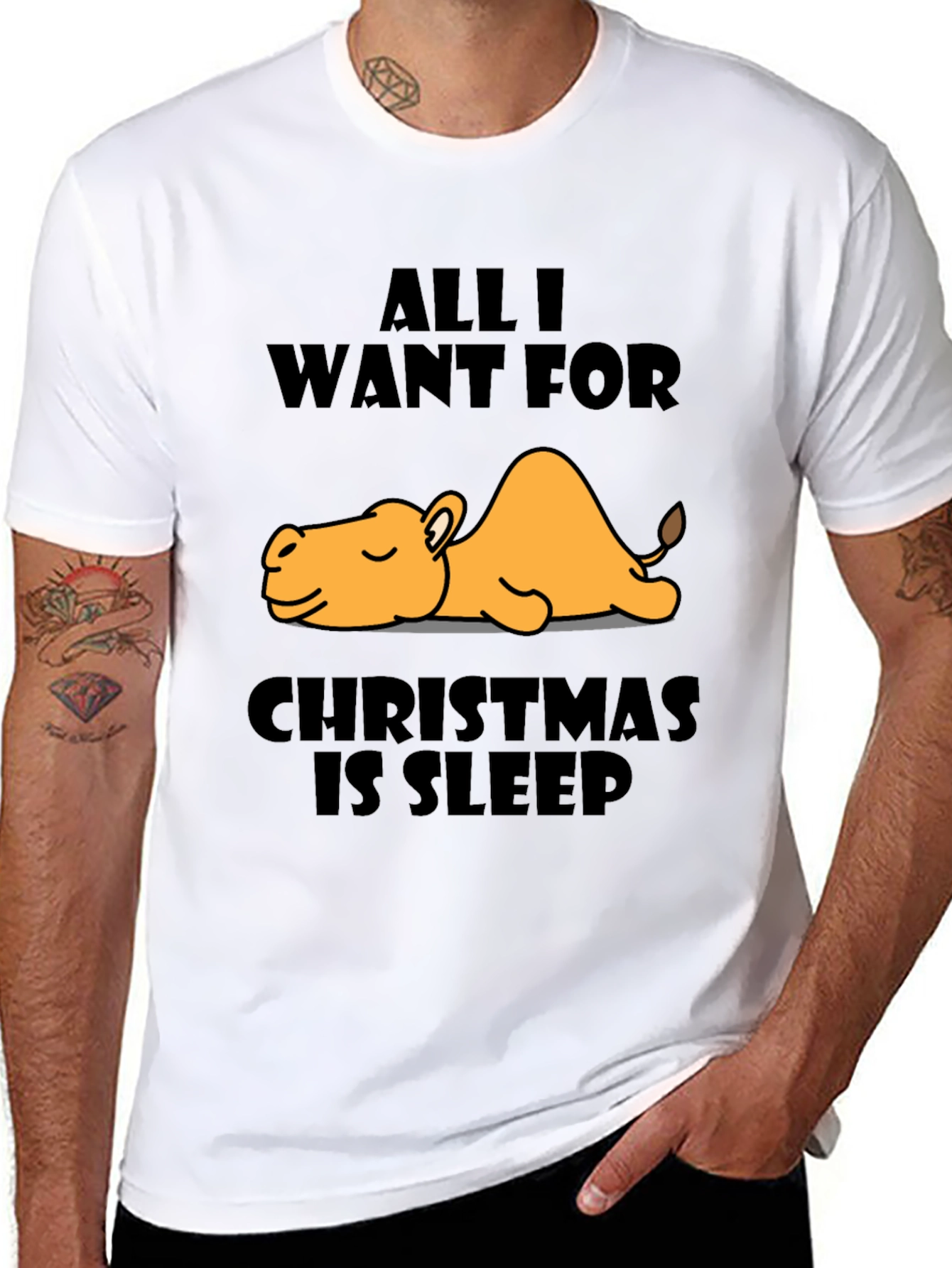 Sleepy Camel Christmas T-Shirt