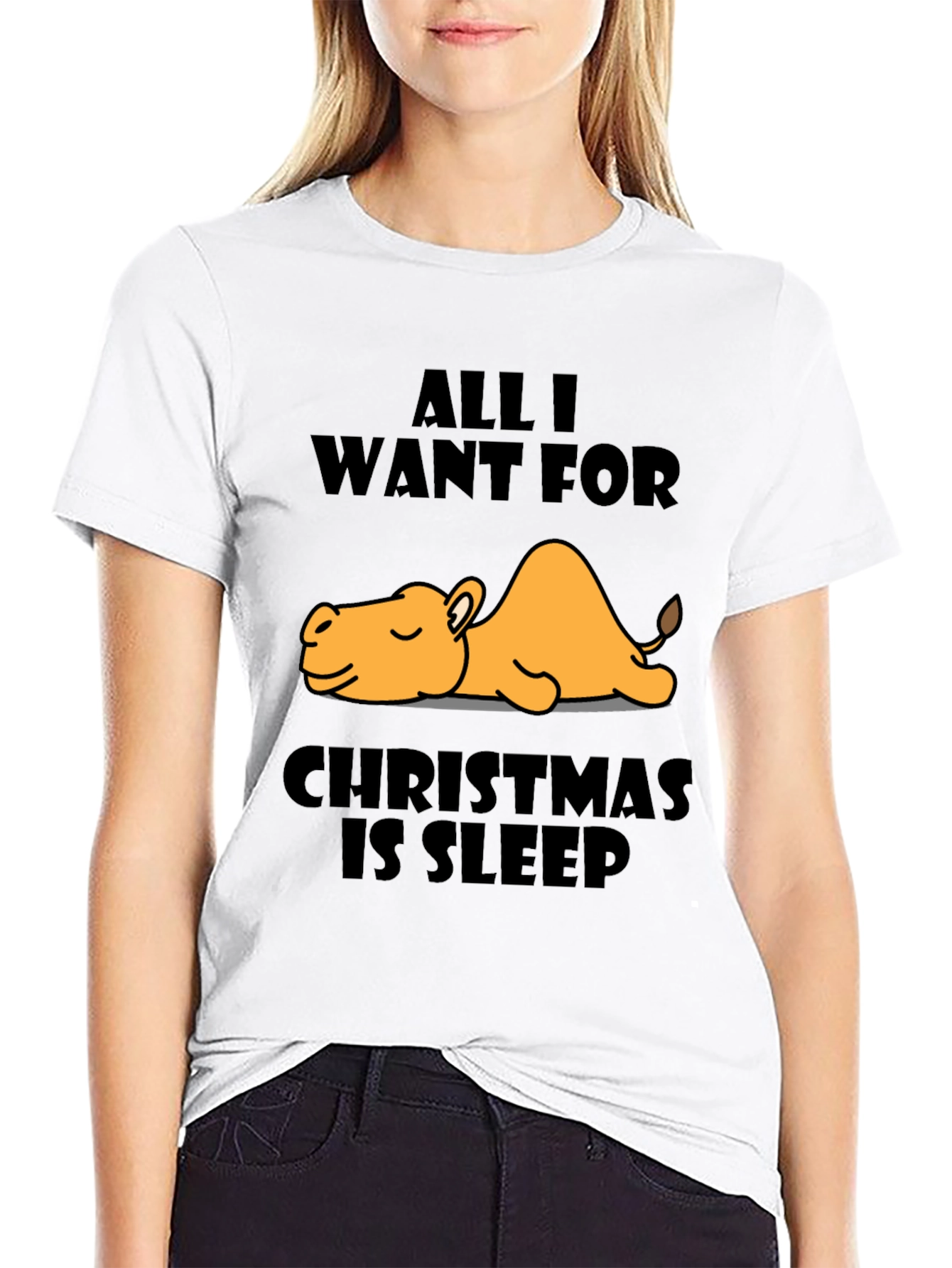 Sleepy Camel Christmas T-Shirt