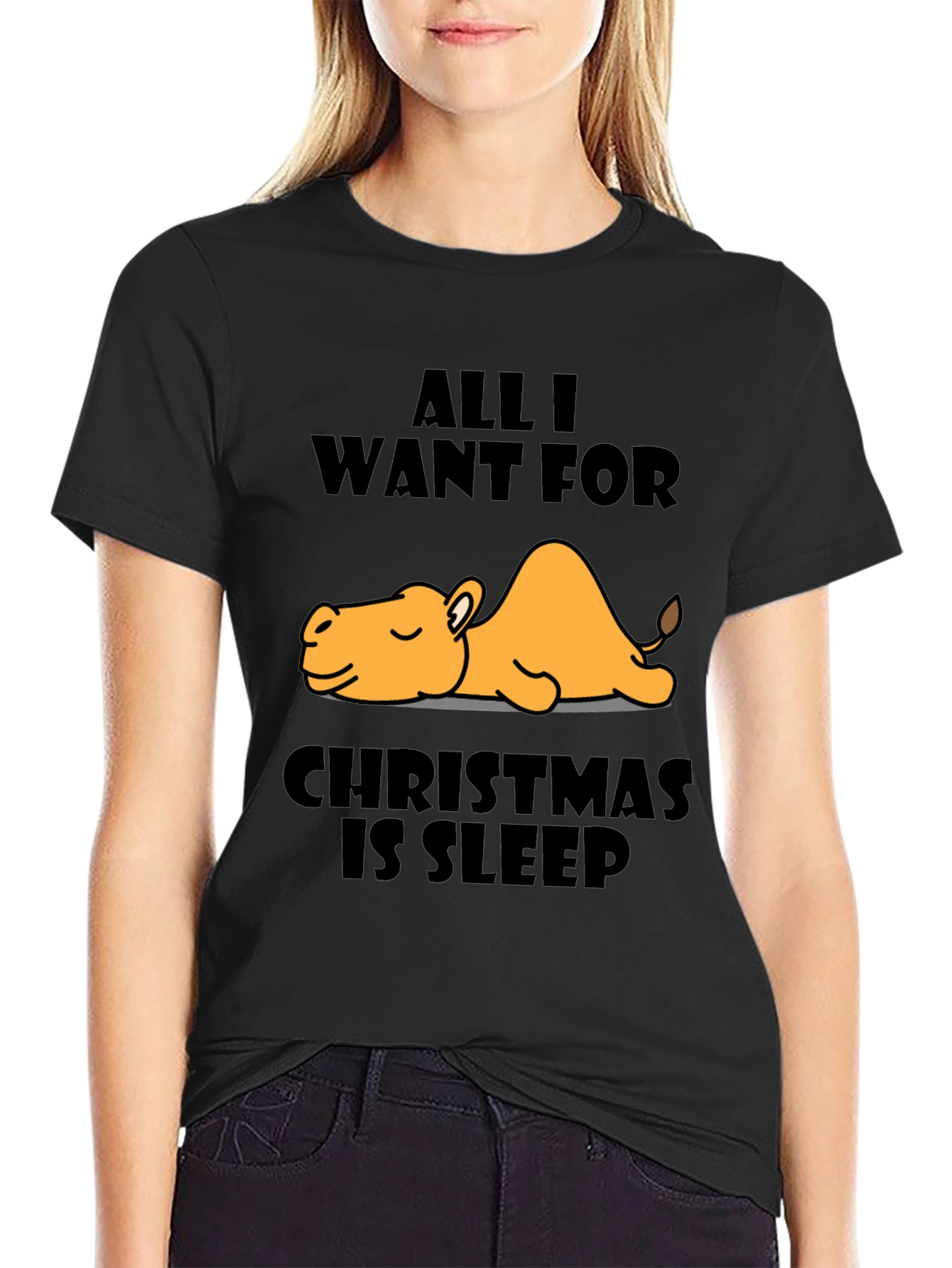 Sleepy Camel Christmas T-Shirt