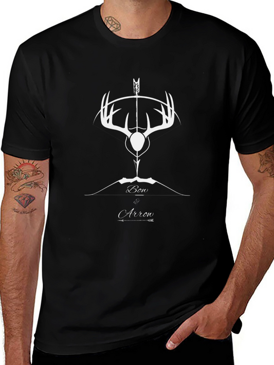 Bow & Arrow Deer Antler Graphic Tee - Black