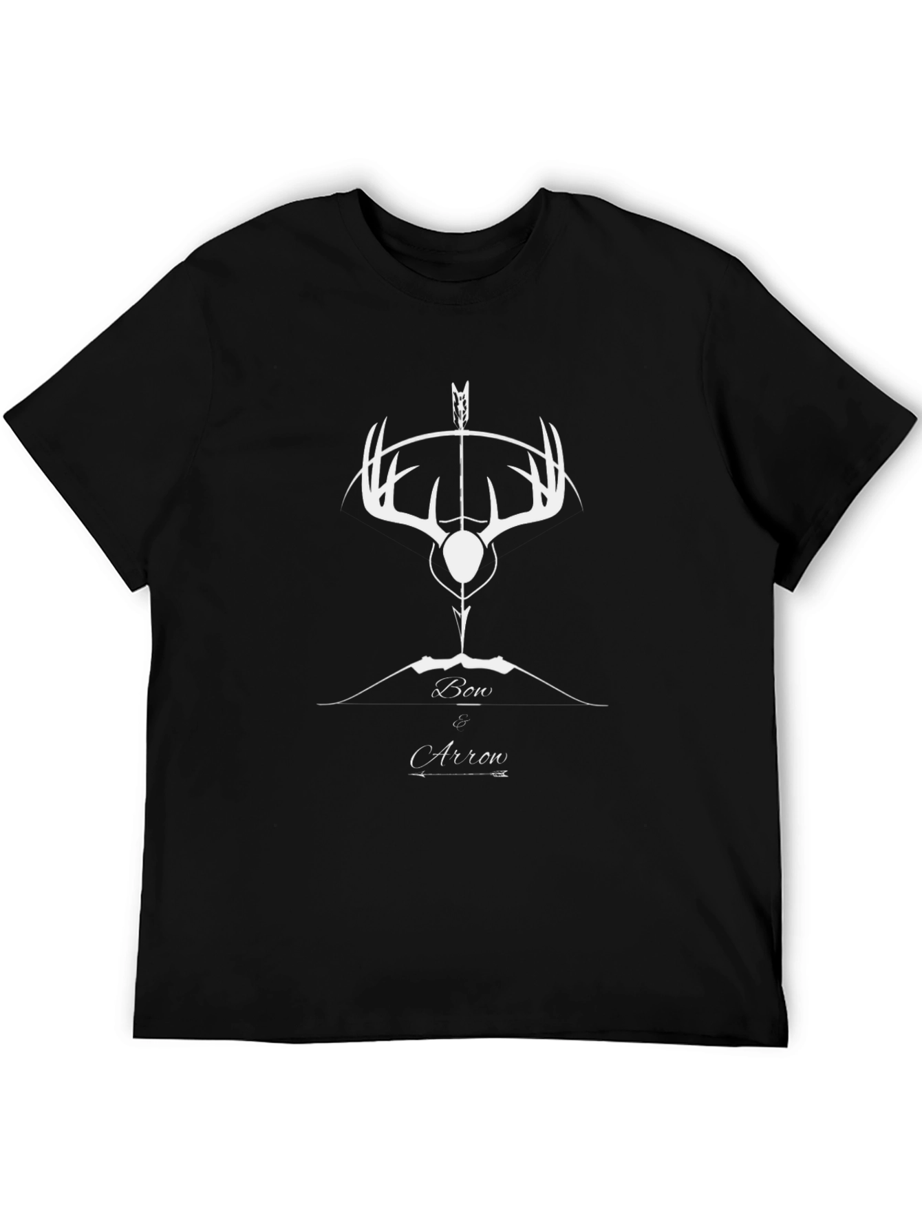 Bow & Arrow Deer Antler Graphic Tee - Black