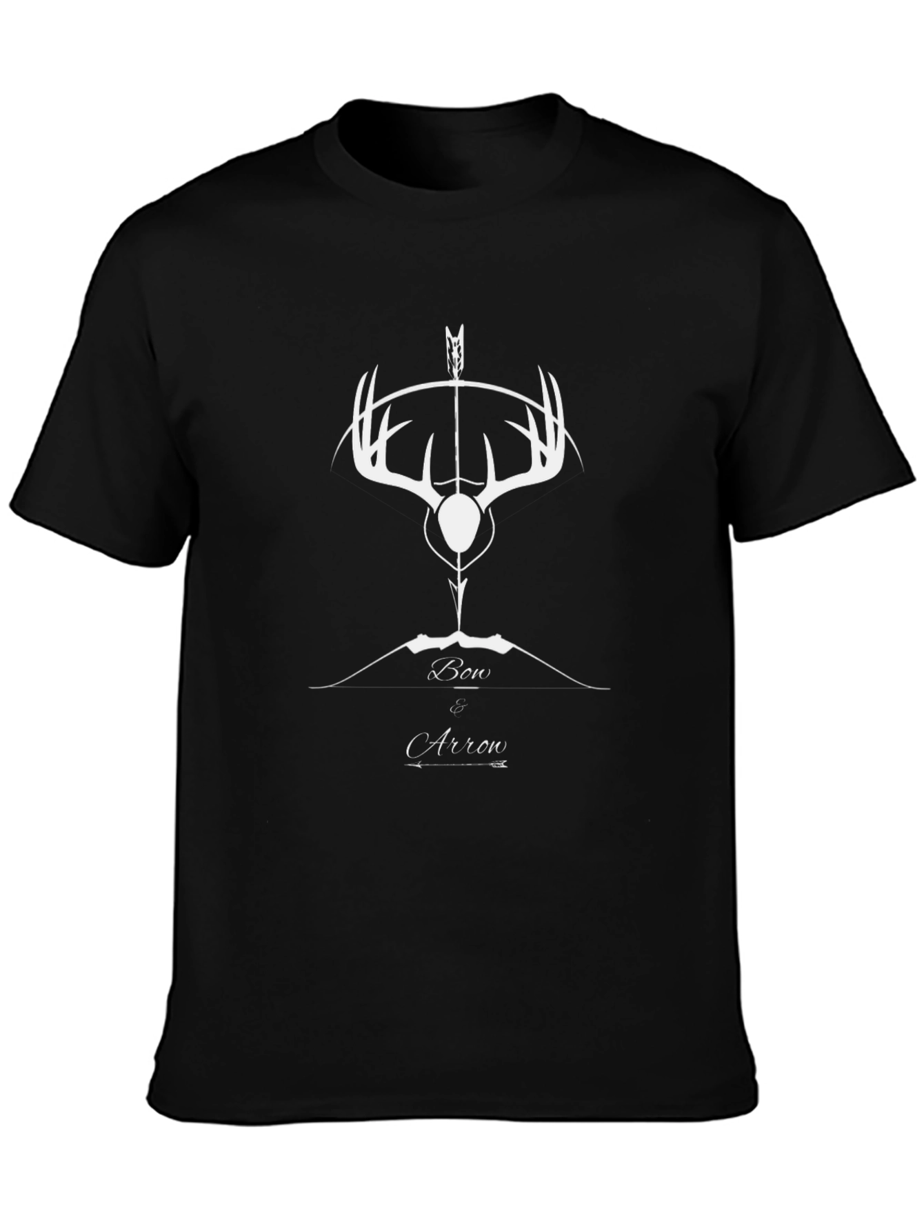 Bow & Arrow Deer Antler Graphic Tee - Black