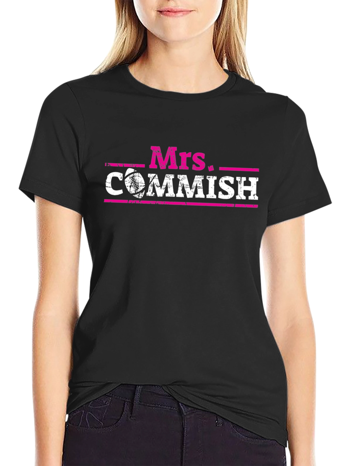 Mrs. Commish Football T-Shirt