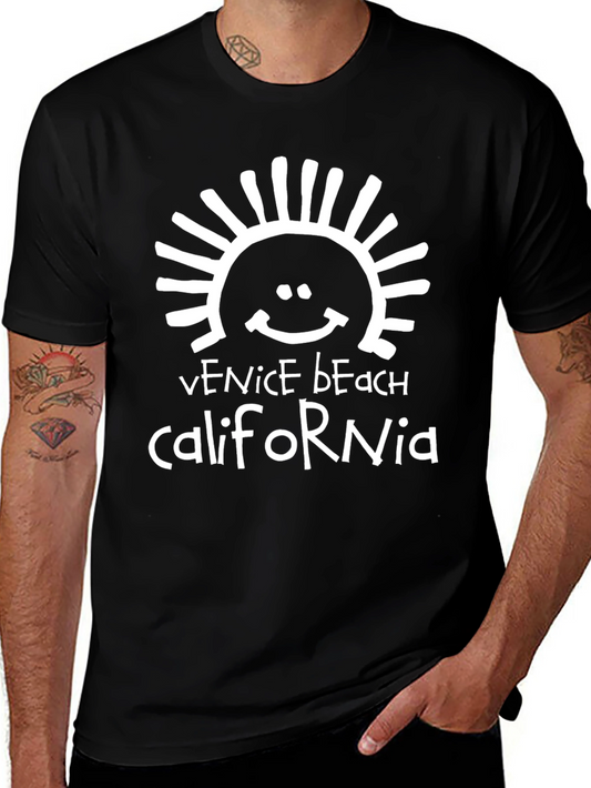 Venice Beach California Black Graphic Tee