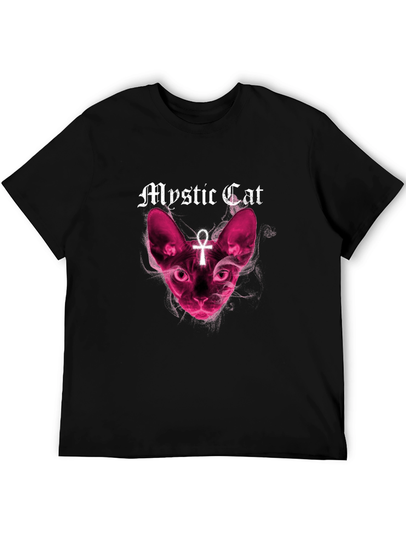 Mystic Cat Graphic T-Shirt - Black