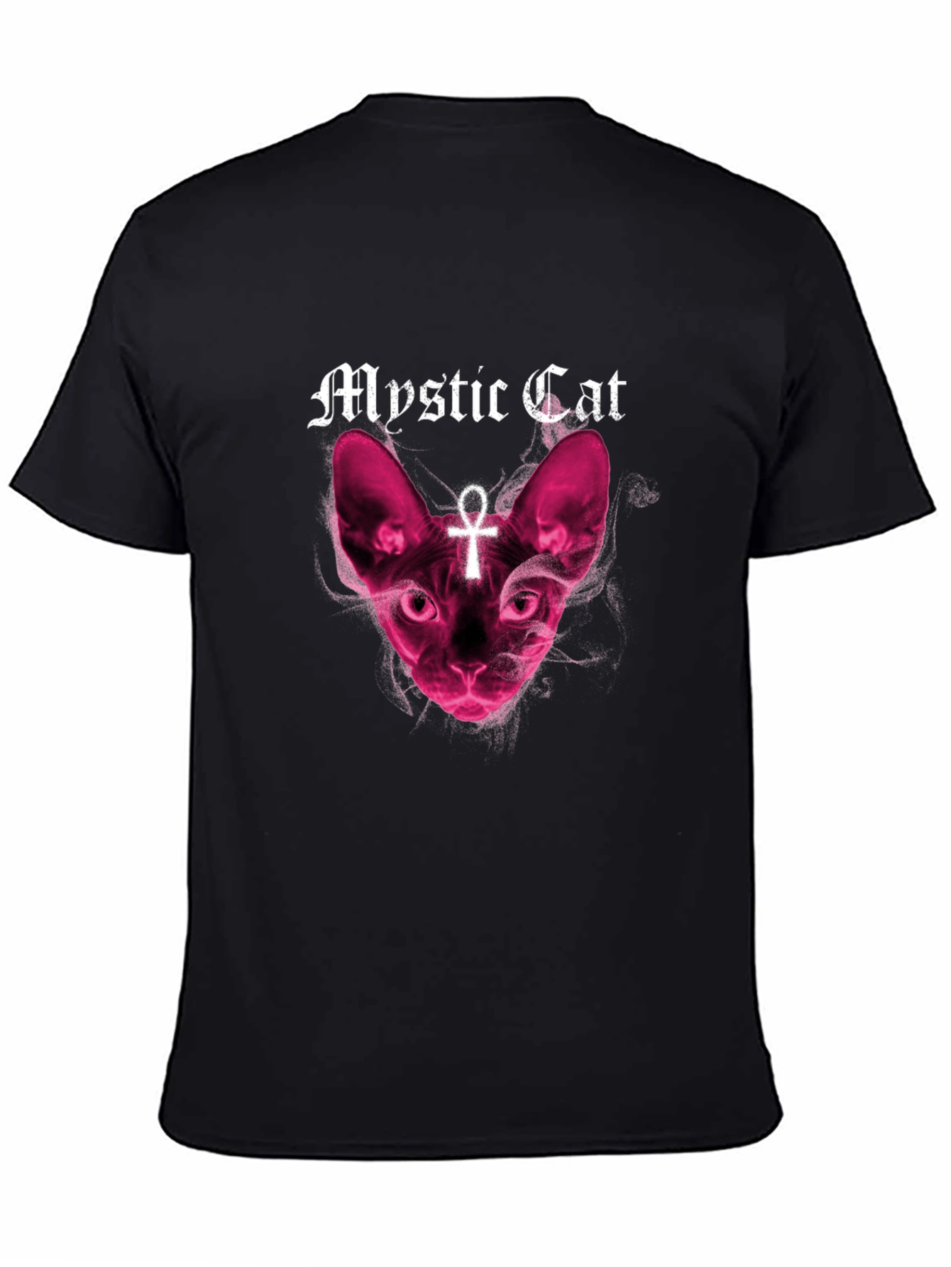 Mystic Cat Graphic T-Shirt - Black