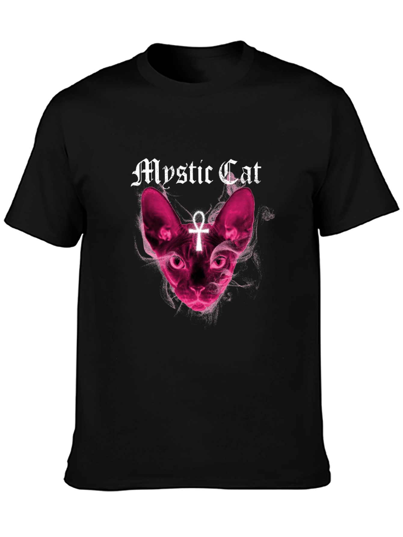 Mystic Cat Graphic T-Shirt - Black