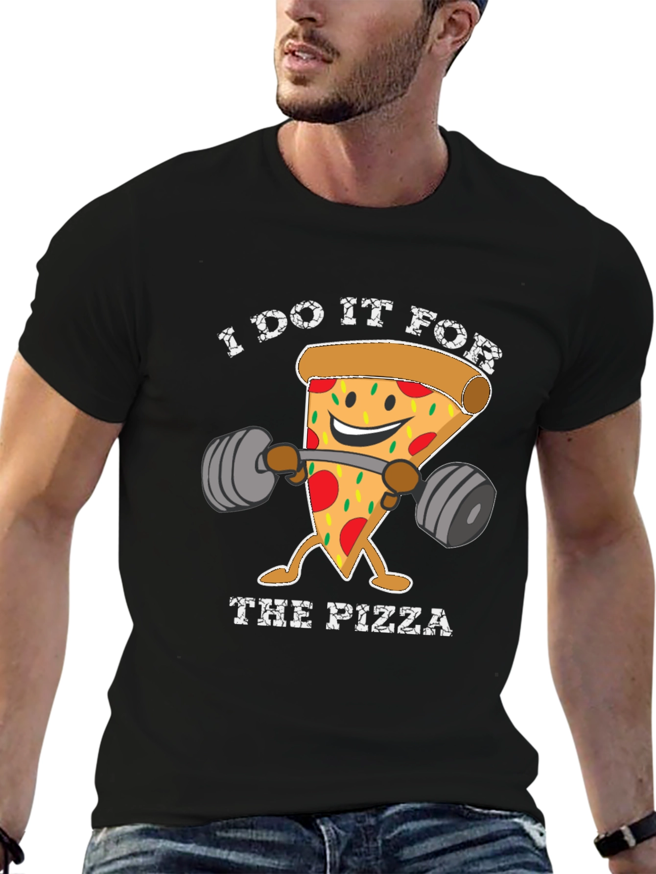 Pizza Gym T-Shirt Funny Workout Tee