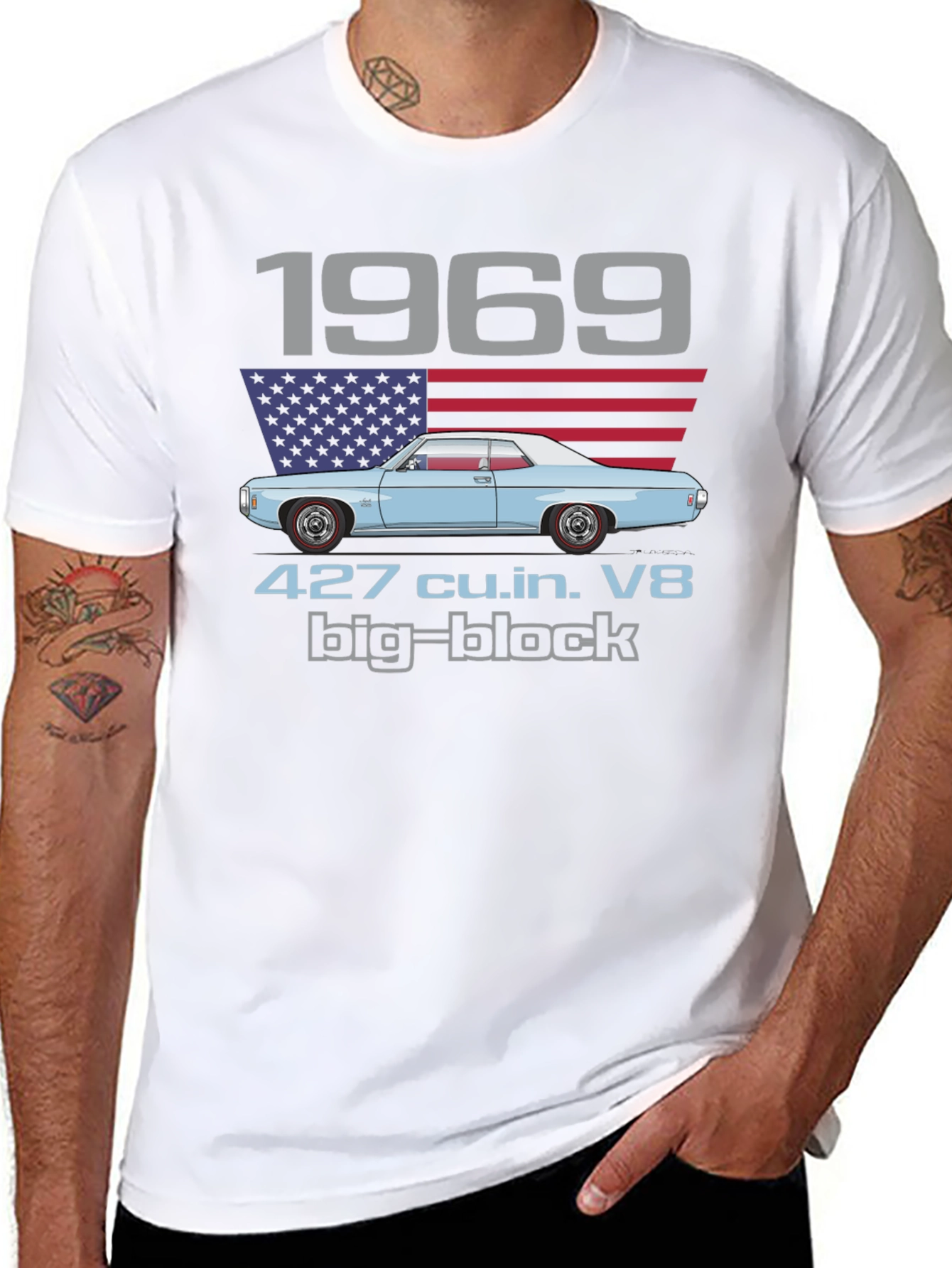 1969 427 Big Block V8 T-Shirt Classic Car Tee