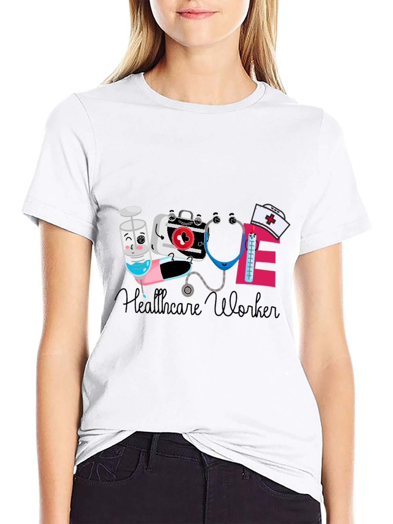 Healthcare Worker Graphic Tee - Cute & Comfy