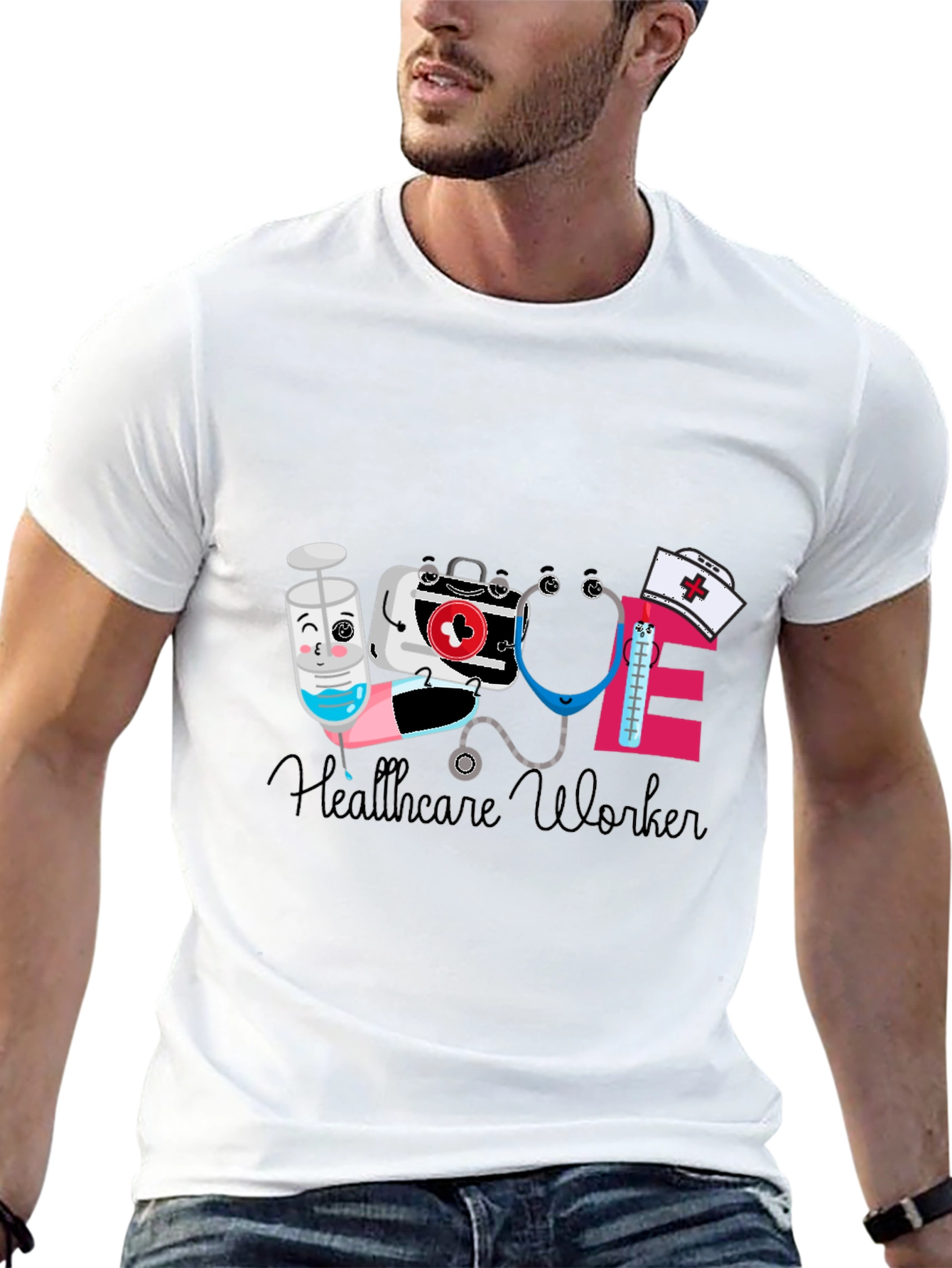 Healthcare Worker Graphic Tee - Cute & Comfy