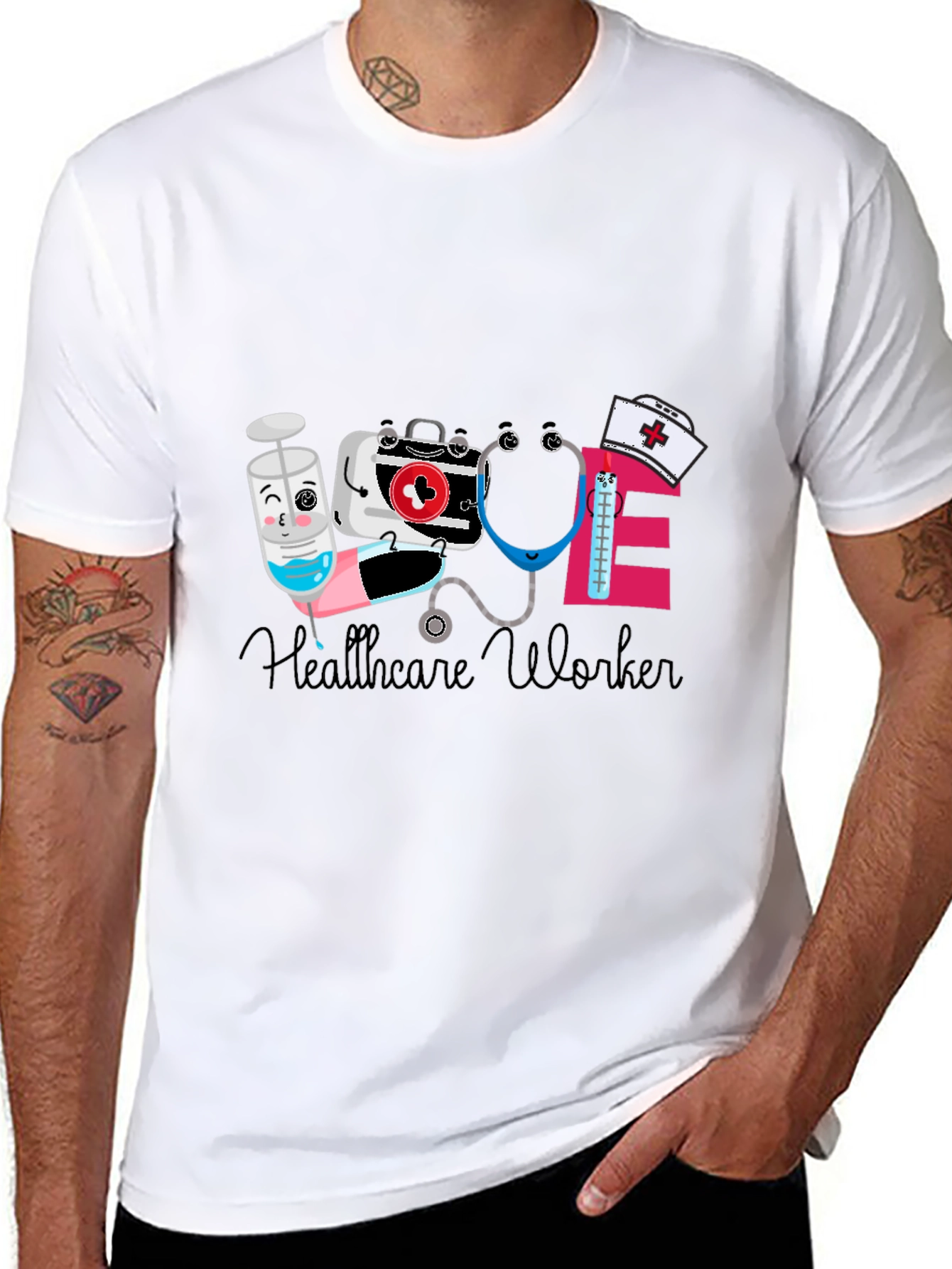 Healthcare Worker Graphic Tee - Cute & Comfy