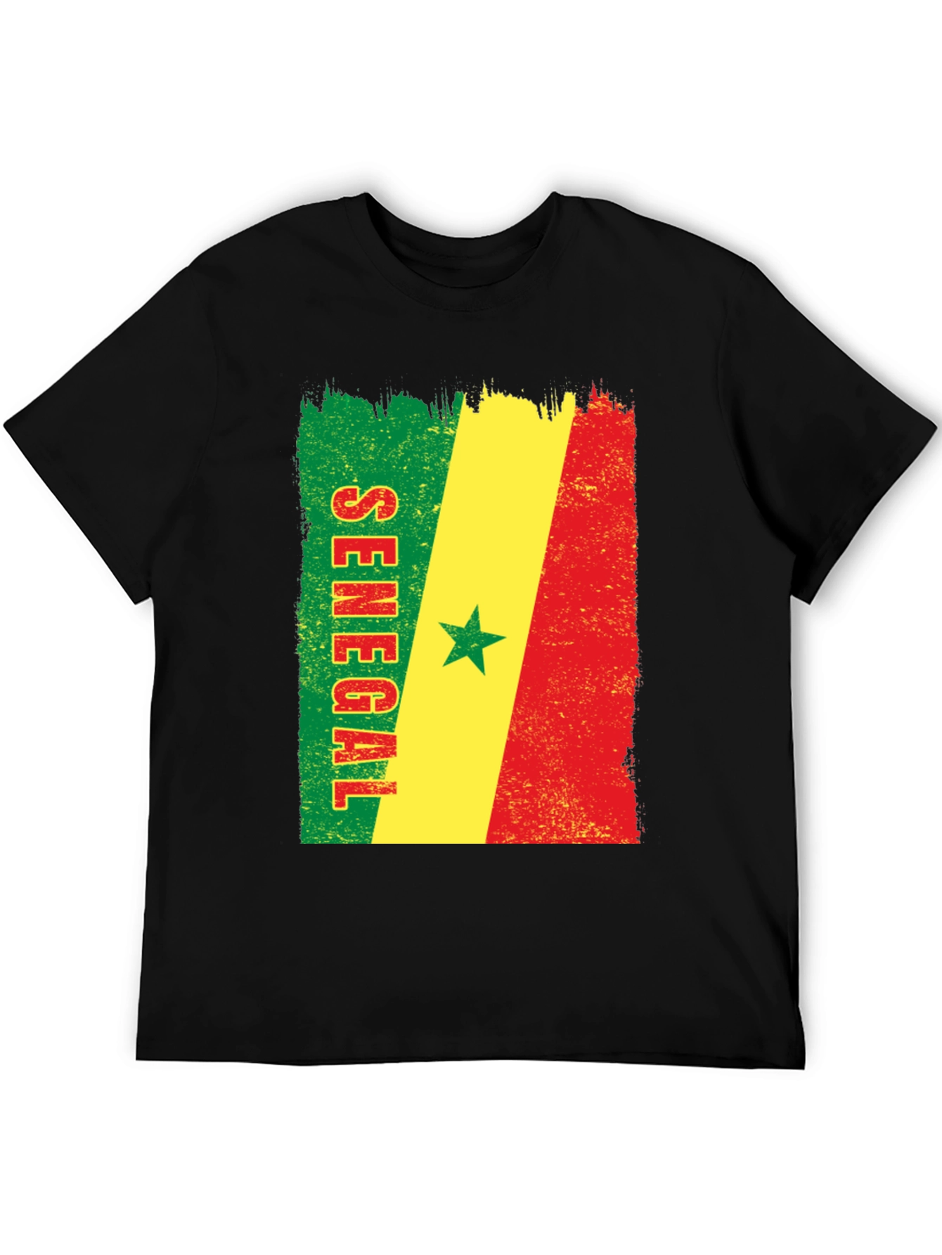 Senegal Flag T-Shirt - Distressed Graphic Tee