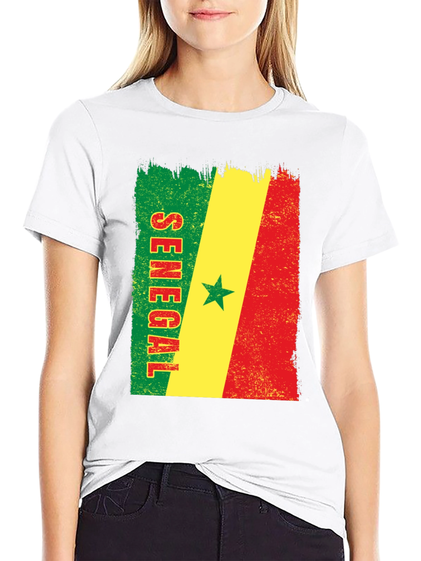 Senegal Flag T-Shirt - Distressed Graphic Tee