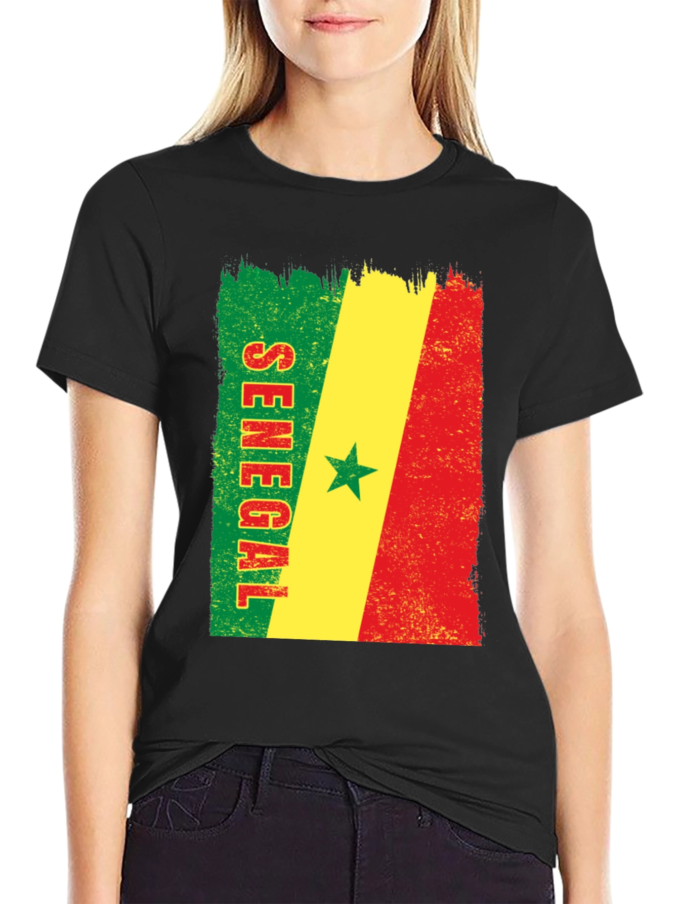 Senegal Flag T-Shirt - Distressed Graphic Tee