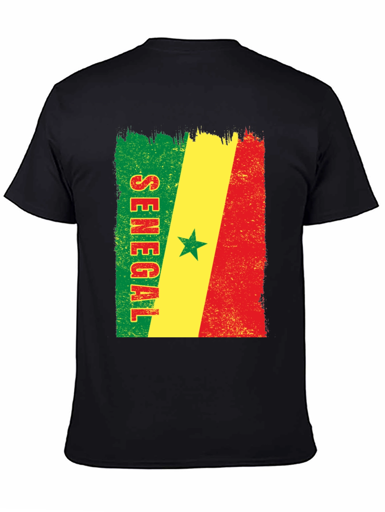 Senegal Flag T-Shirt - Distressed Graphic Tee