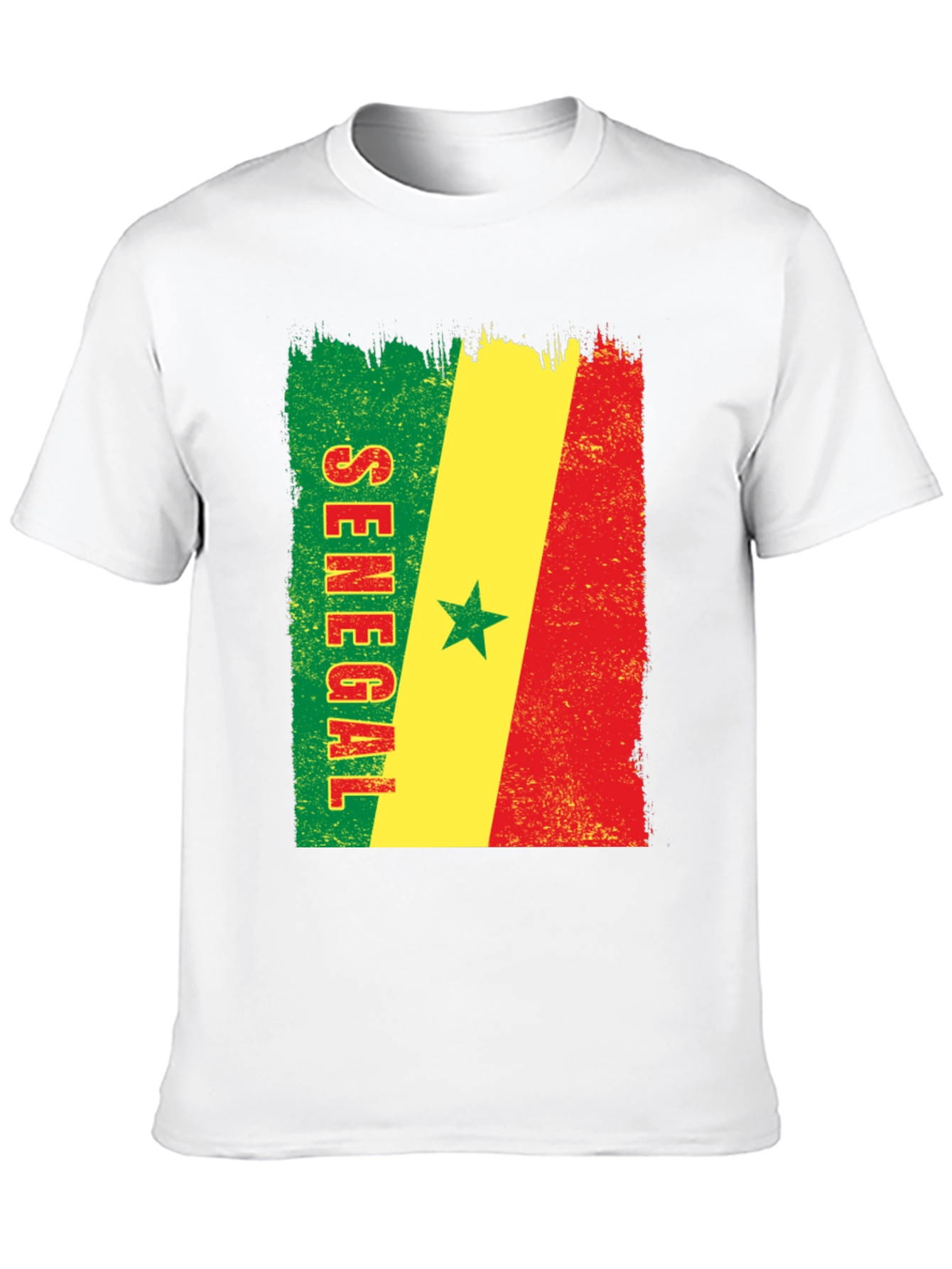 Senegal Flag T-Shirt - Distressed Graphic Tee