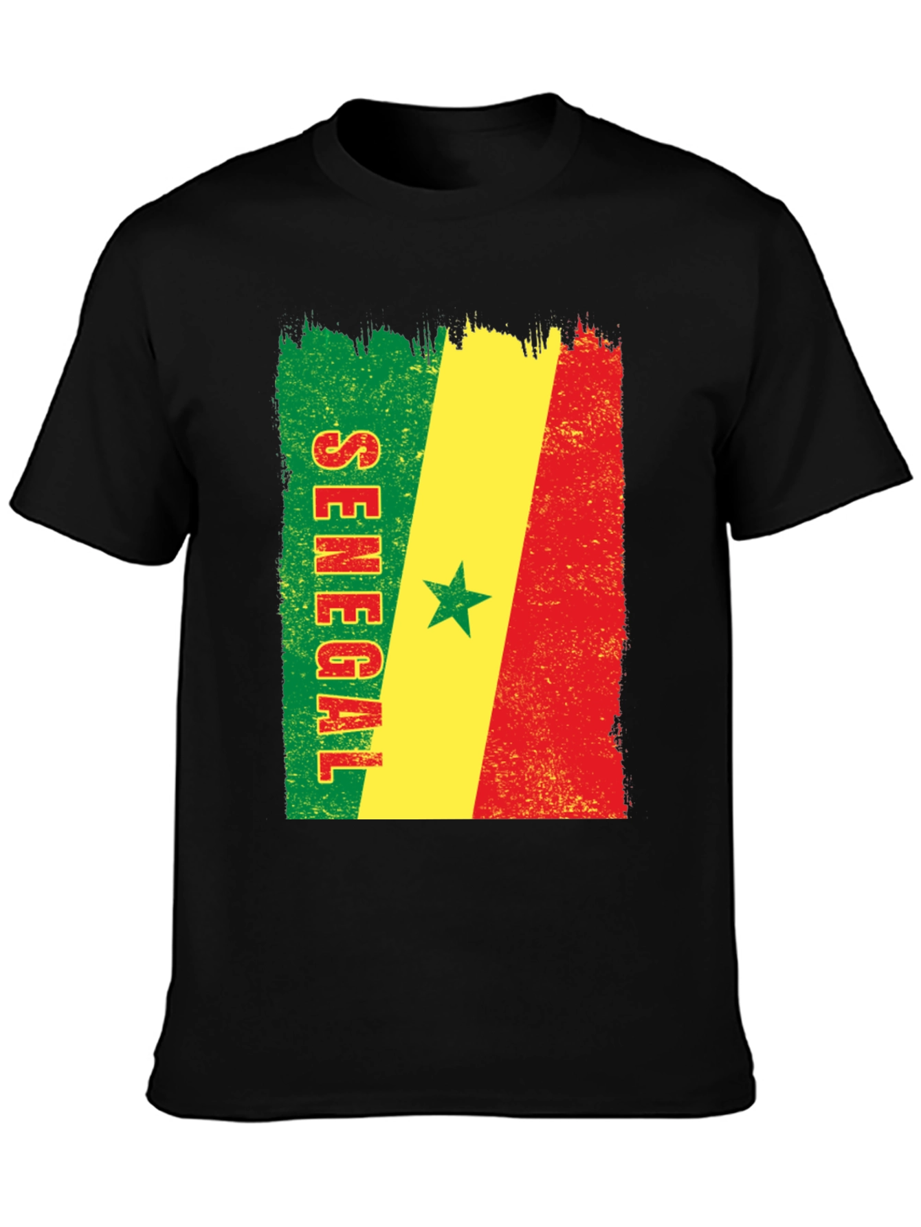 Senegal Flag T-Shirt - Distressed Graphic Tee