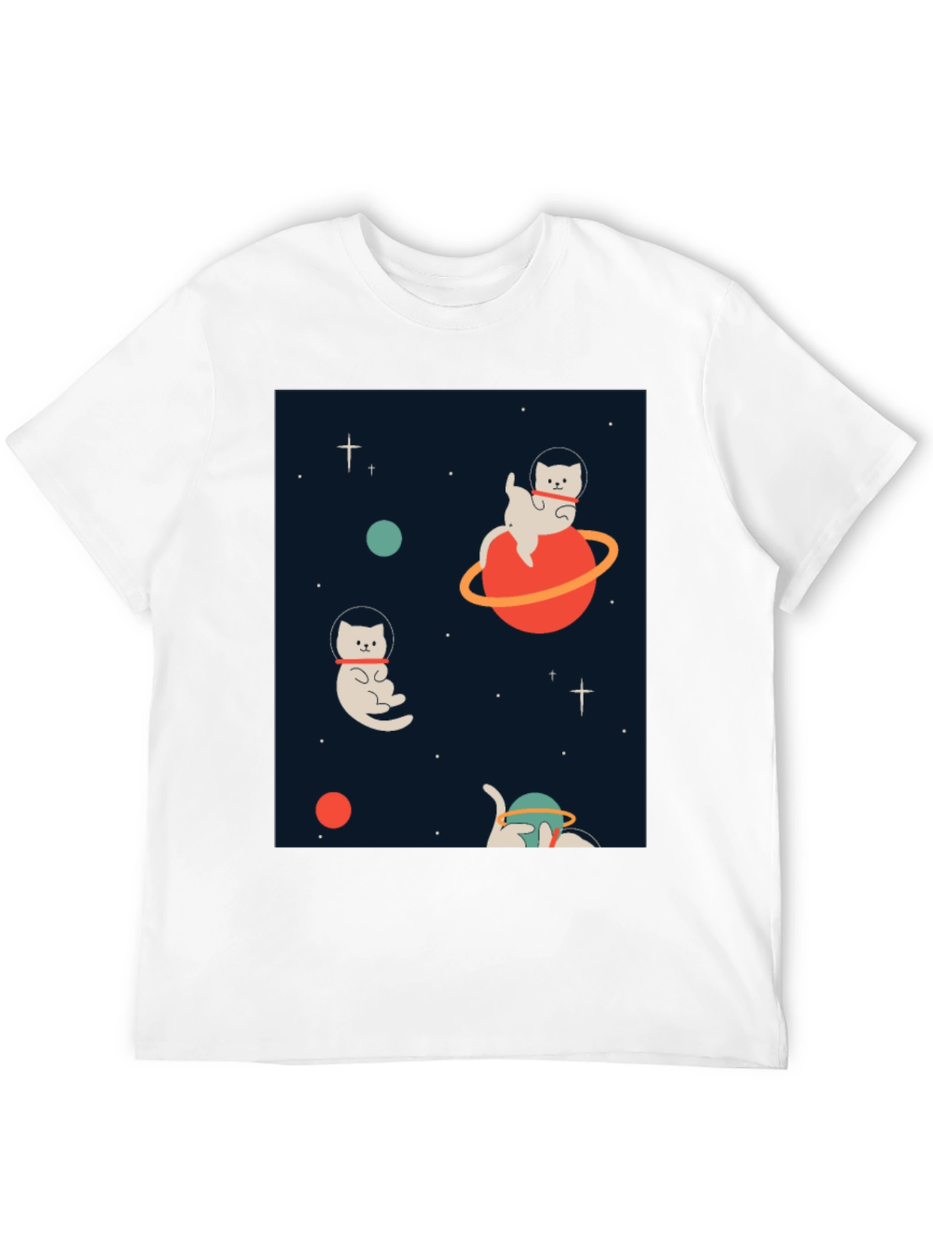 Space Cats Black Graphic Tee