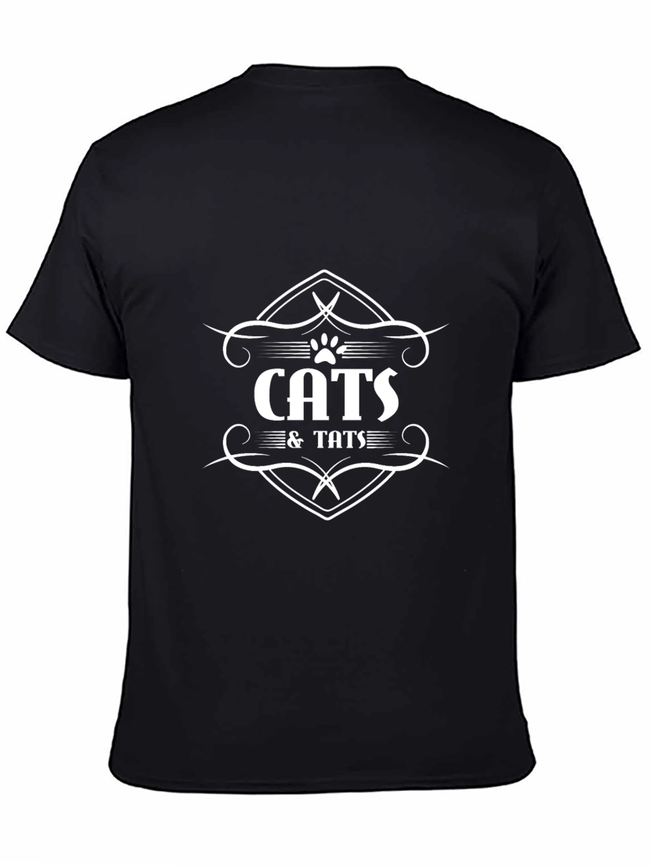 Cats & Tats Graphic T-Shirt - Stylish Black Tee