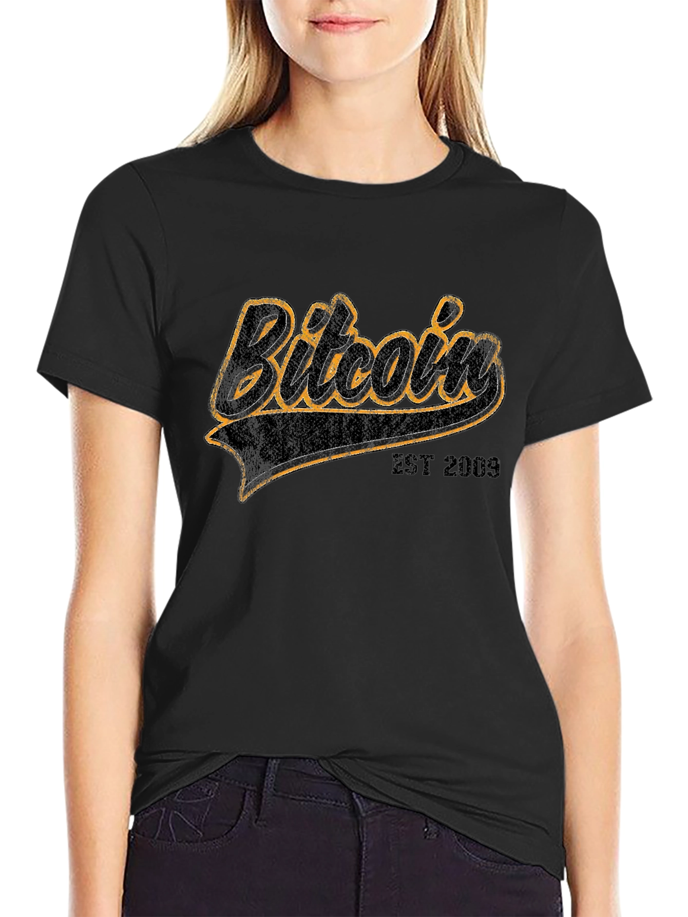 Bitcoin EST 2009 Black Graphic Tee