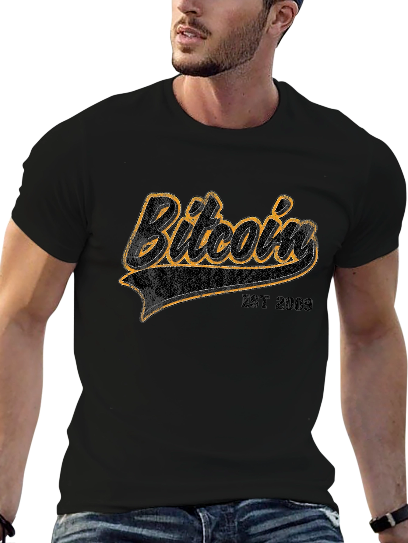 Bitcoin EST 2009 Black Graphic Tee