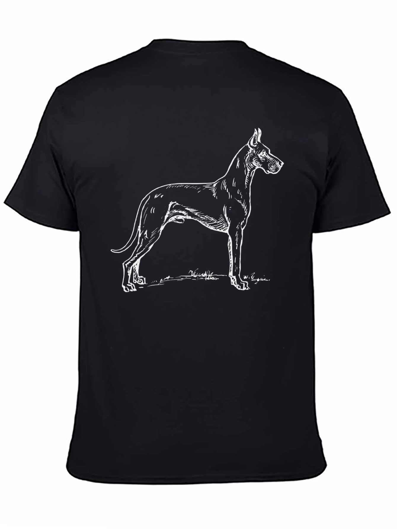 Great Dane Dog Graphic Print Black T-Shirt